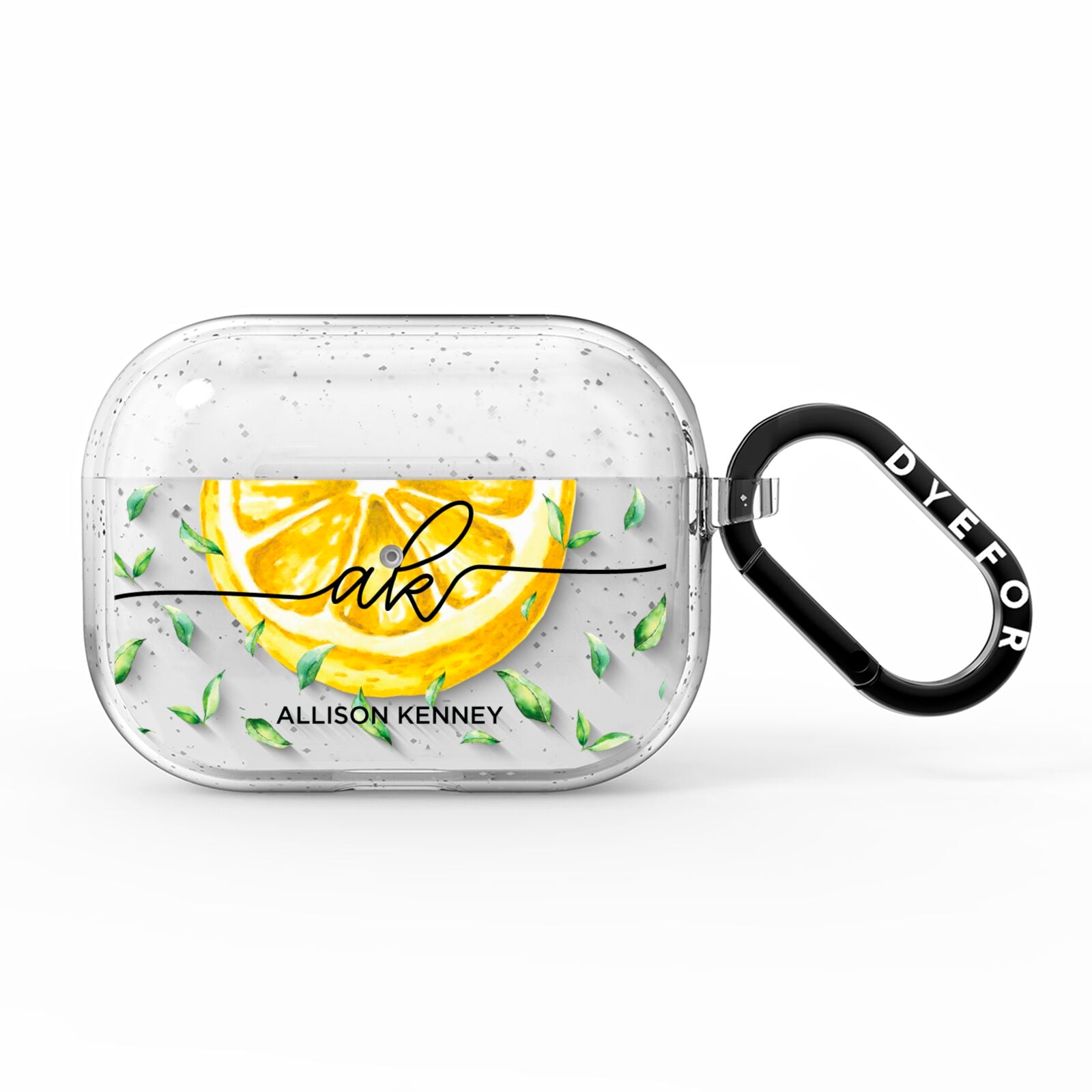 Personalised Lemon Slice AirPods Pro Glitter Case