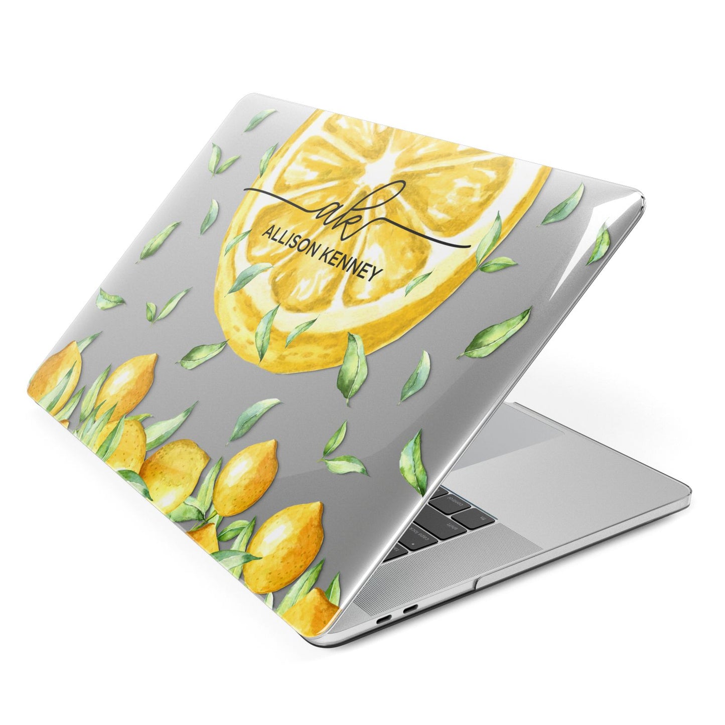 Personalised Lemon Slice Apple MacBook Case Side View