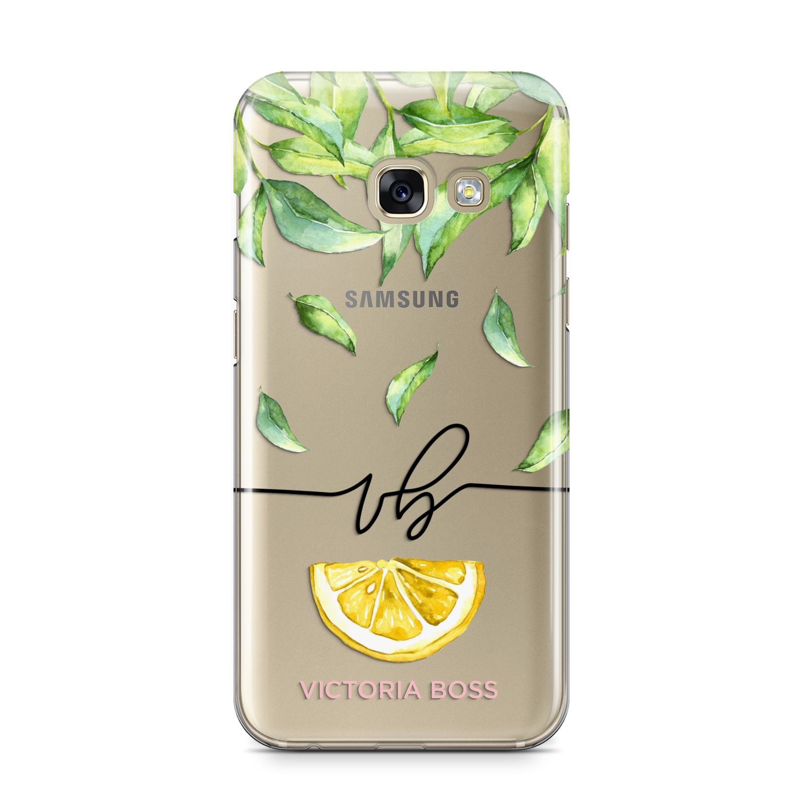 Personalised Lemon Wedge Samsung Galaxy A3 2017 Case on gold phone