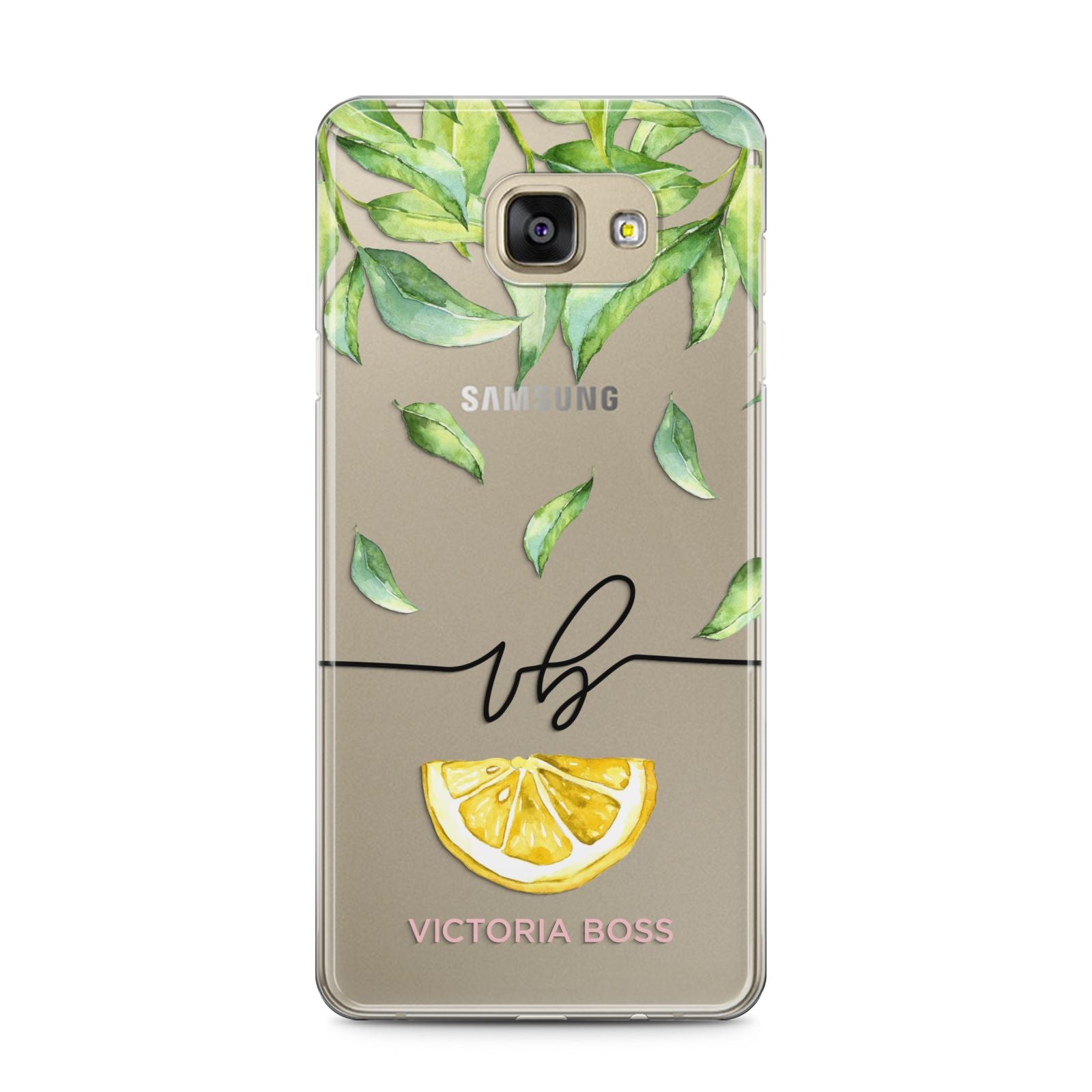 Personalised Lemon Wedge Samsung Galaxy A5 2016 Case on gold phone