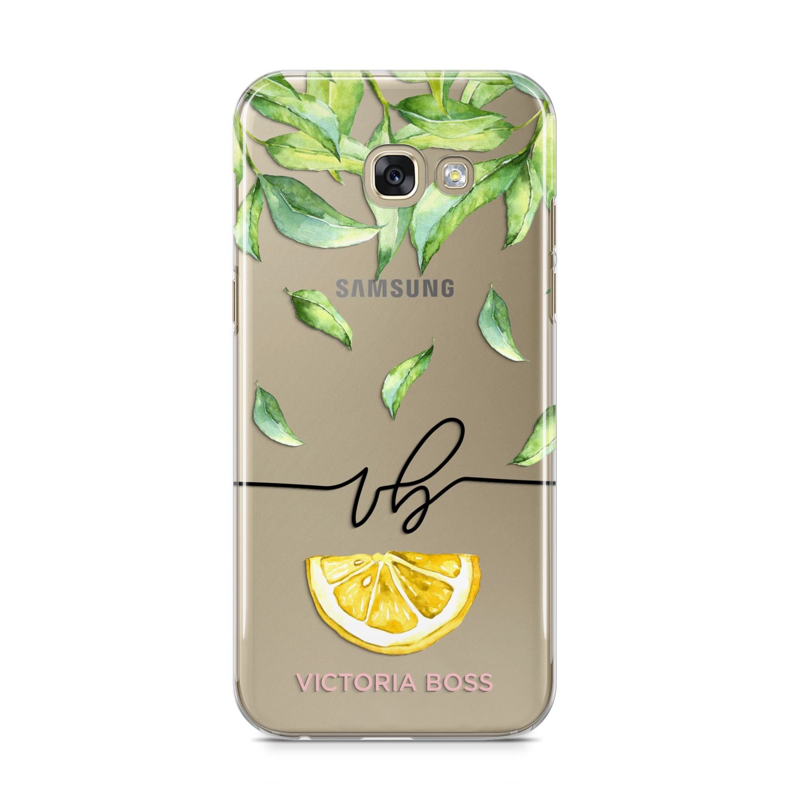 Personalised Lemon Wedge Samsung Galaxy A5 2017 Case on gold phone