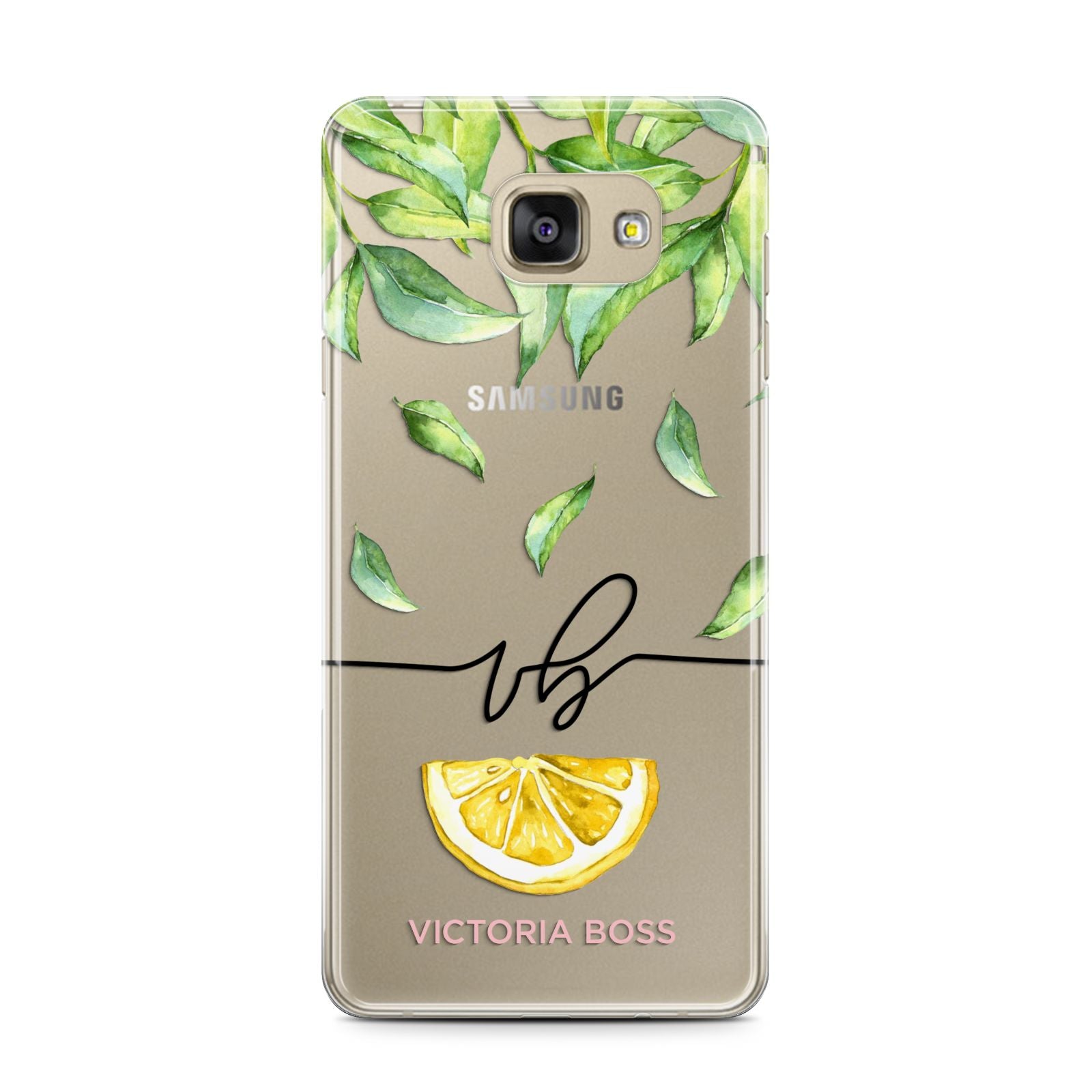 Personalised Lemon Wedge Samsung Galaxy A7 2016 Case on gold phone