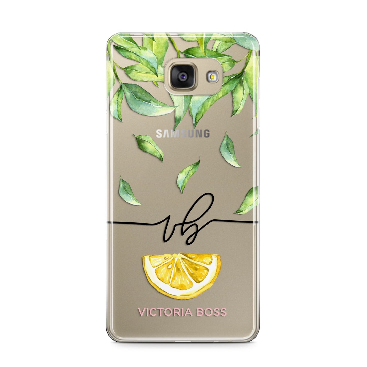 Personalised Lemon Wedge Samsung Galaxy A9 2016 Case on gold phone