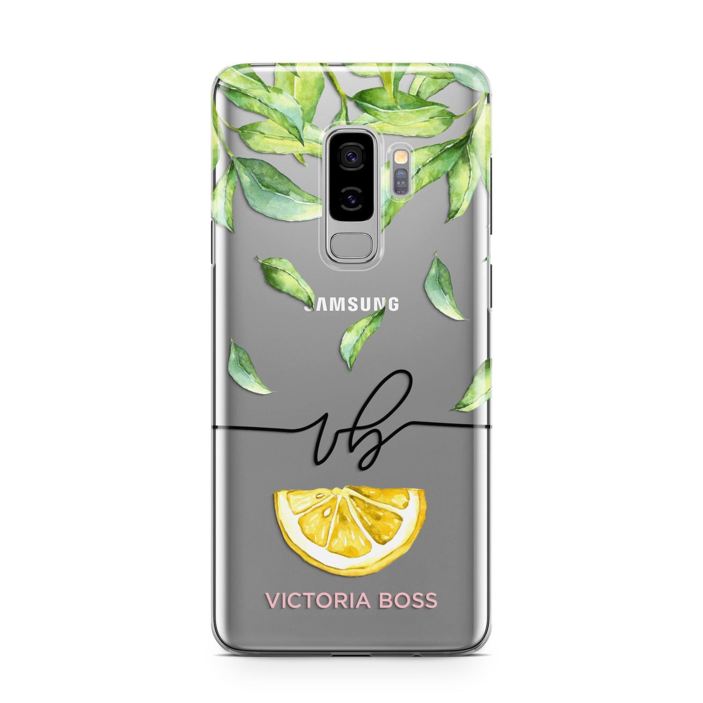 Personalised Lemon Wedge Samsung Galaxy S9 Plus Case on Silver phone