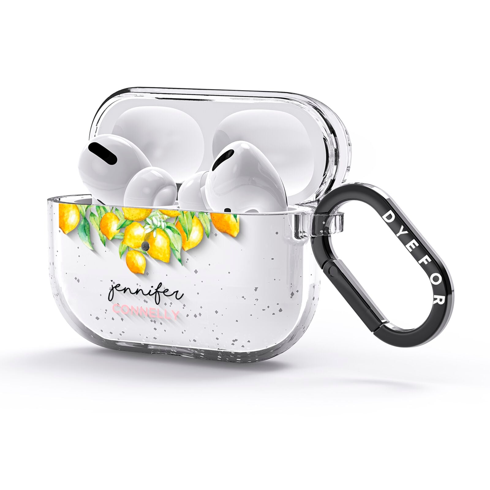 Personalised Lemons Drop AirPods Glitter Case 3rd Gen Side Image