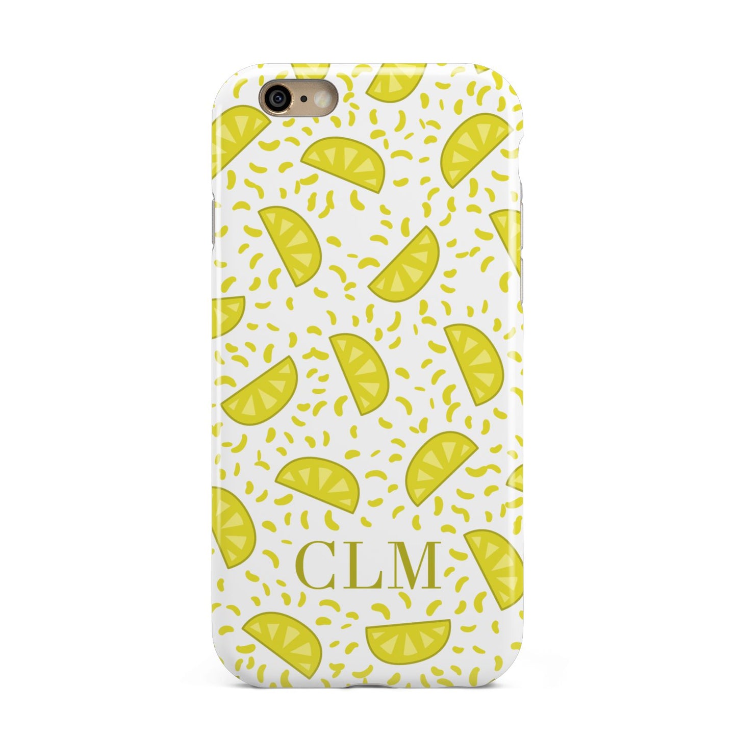 Personalised Lemons Initials Clear Apple iPhone 6 3D Tough Case