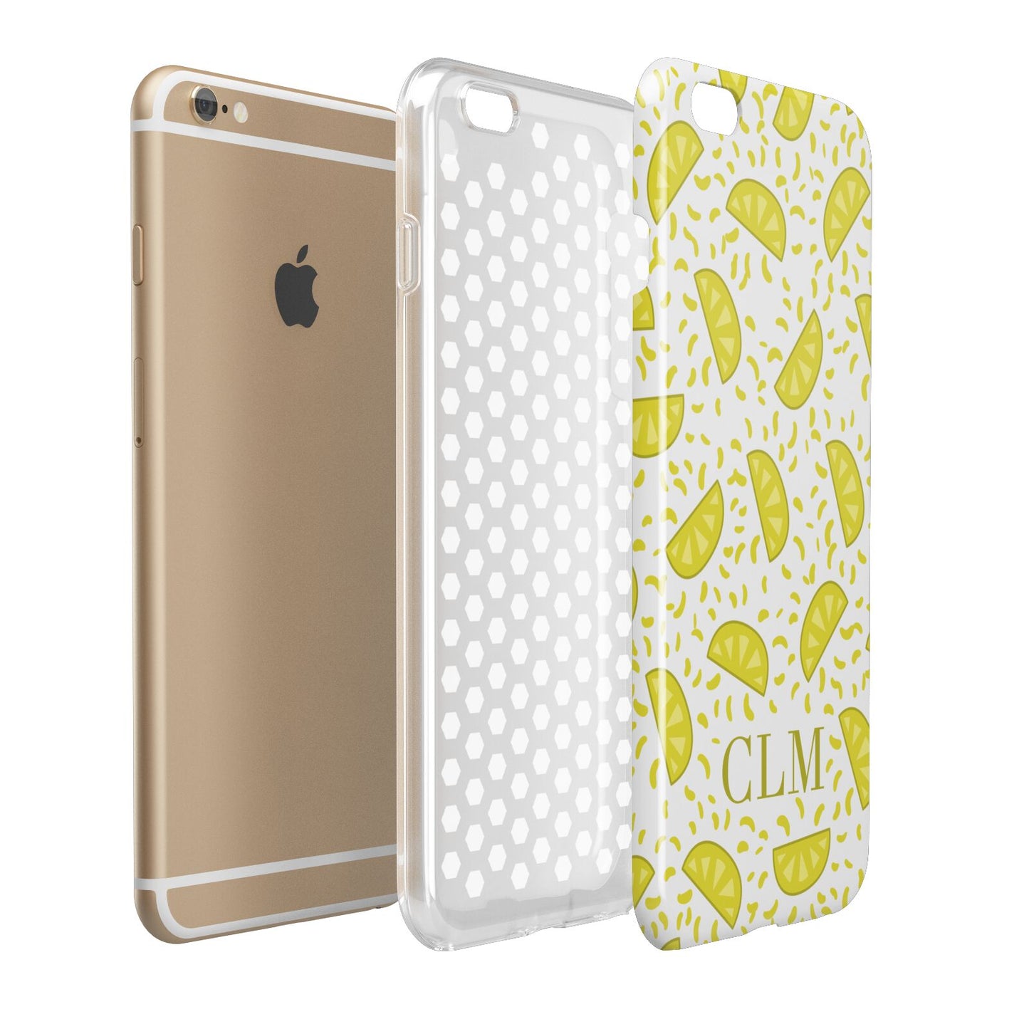 Personalised Lemons Initials Clear Apple iPhone 6 Plus 3D Tough Case Expand Detail Image