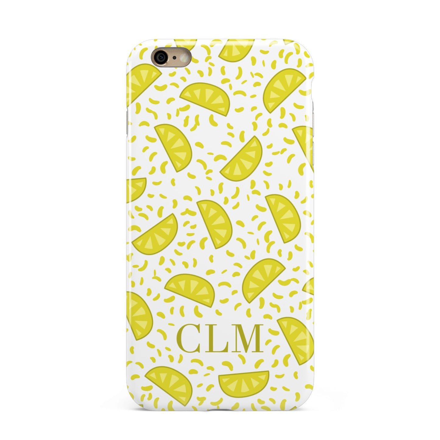 Personalised Lemons Initials Clear Apple iPhone 6 Plus 3D Tough Case