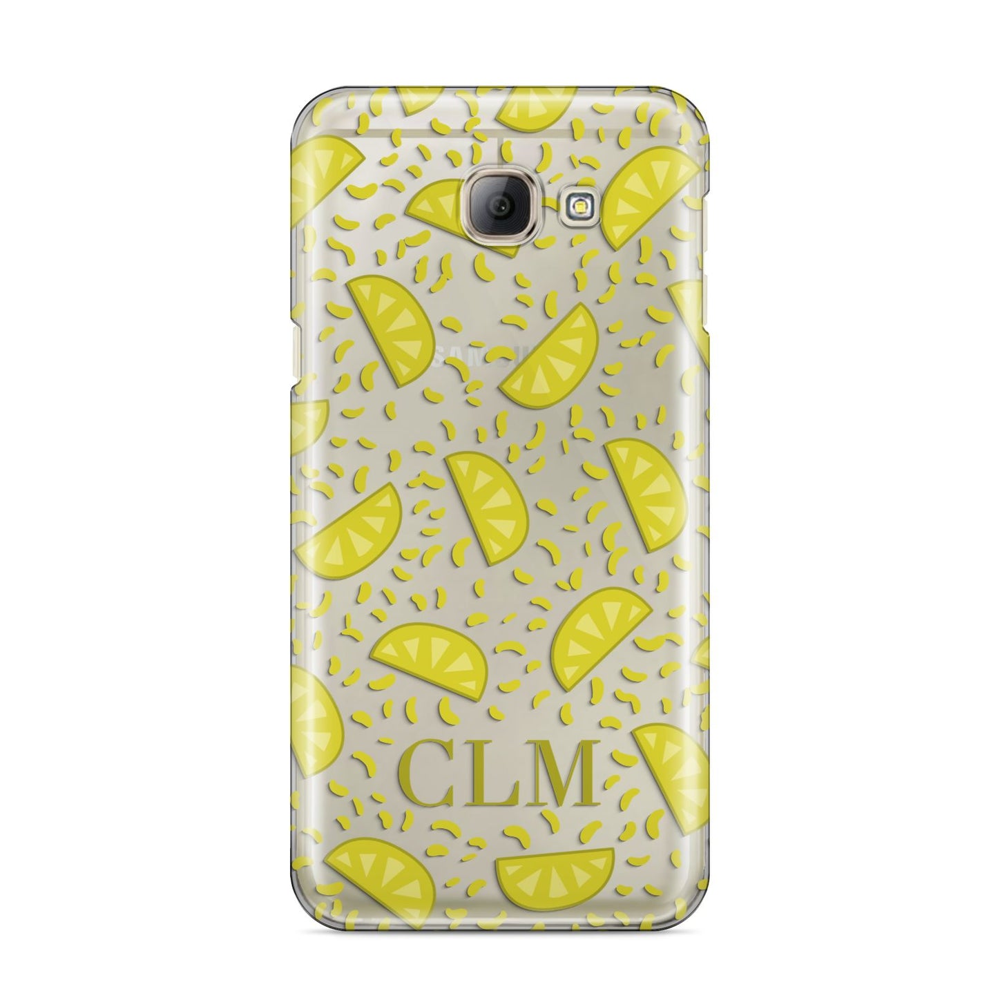 Personalised Lemons Initials Clear Samsung Galaxy A8 2016 Case