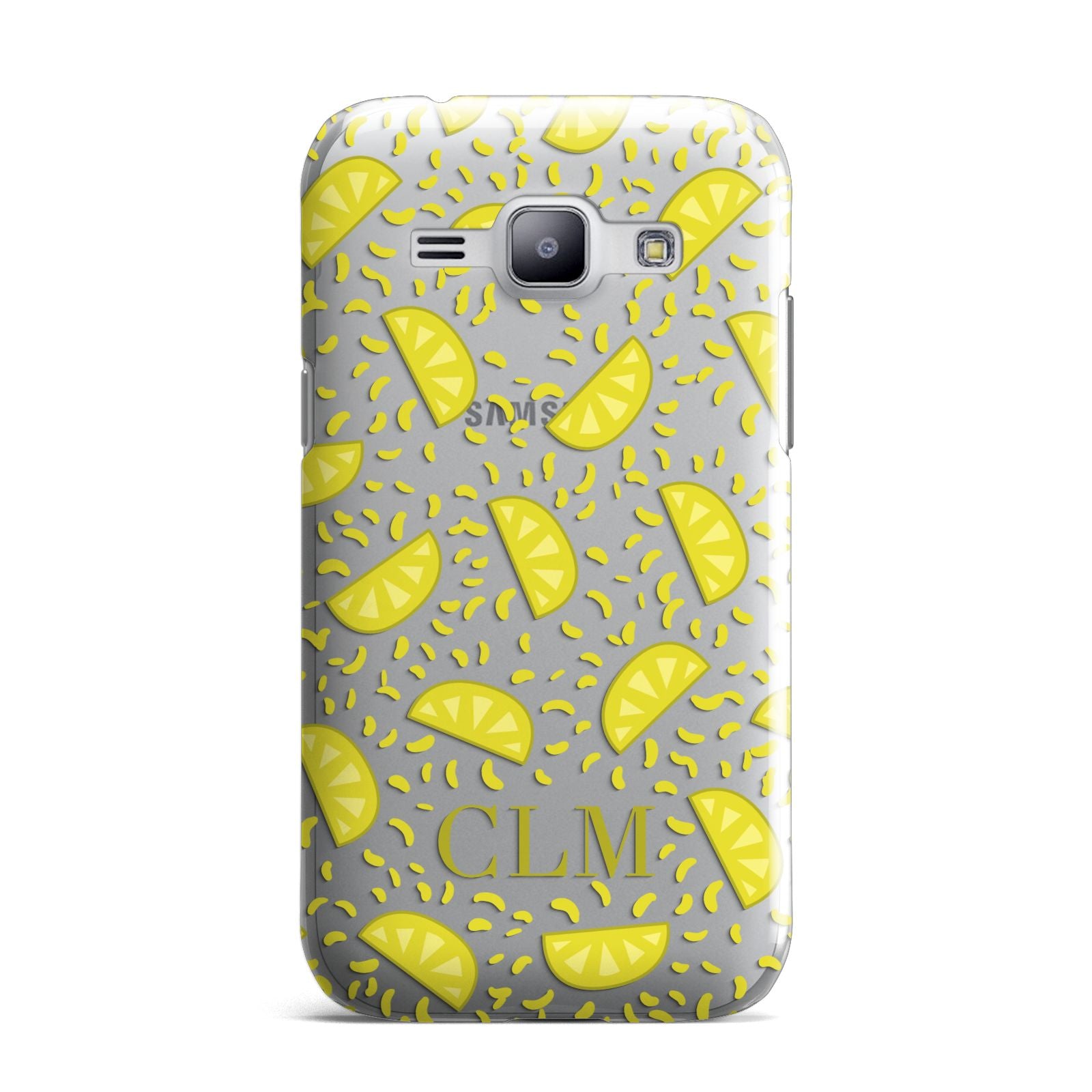 Personalised Lemons Initials Clear Samsung Galaxy J1 2015 Case