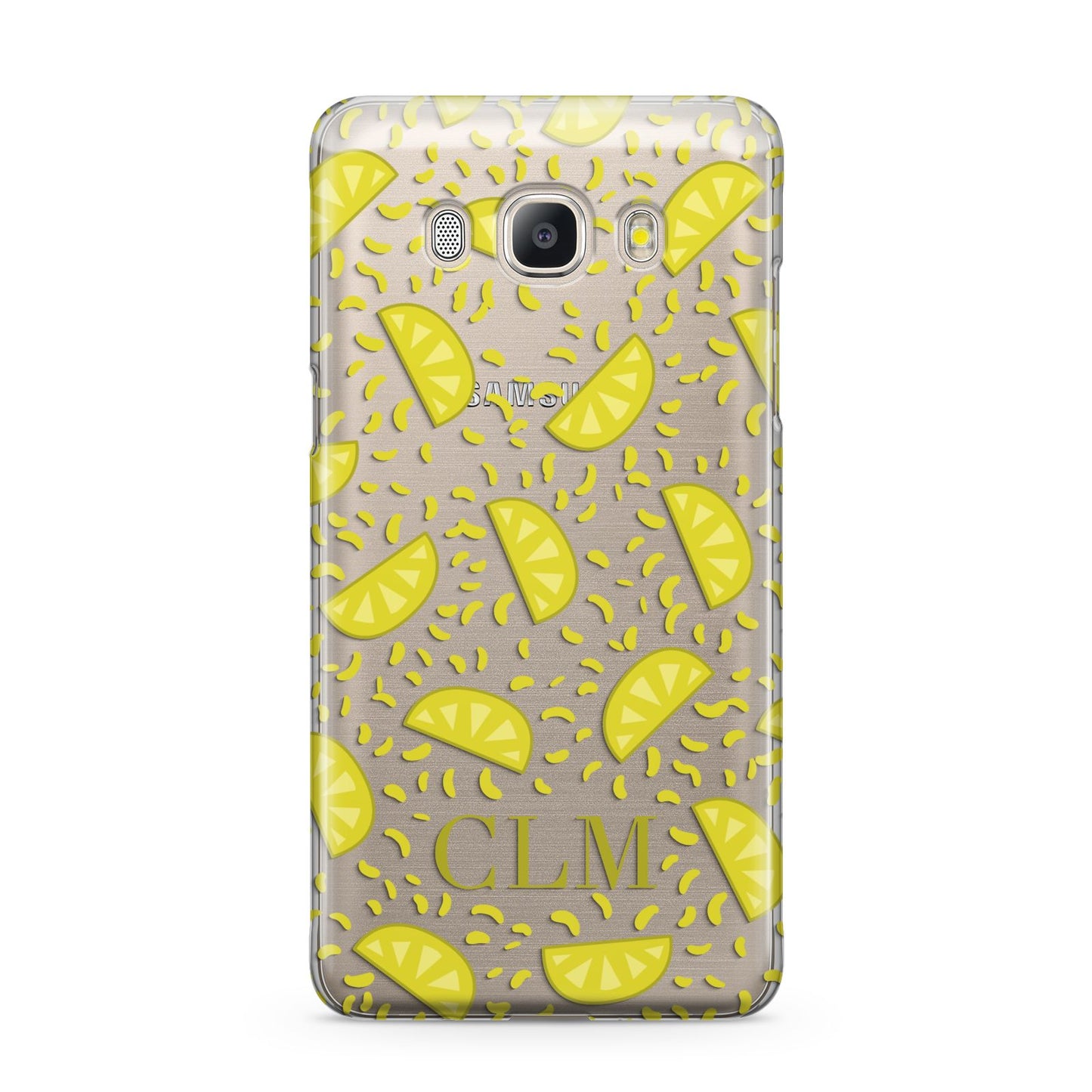 Personalised Lemons Initials Clear Samsung Galaxy J5 2016 Case