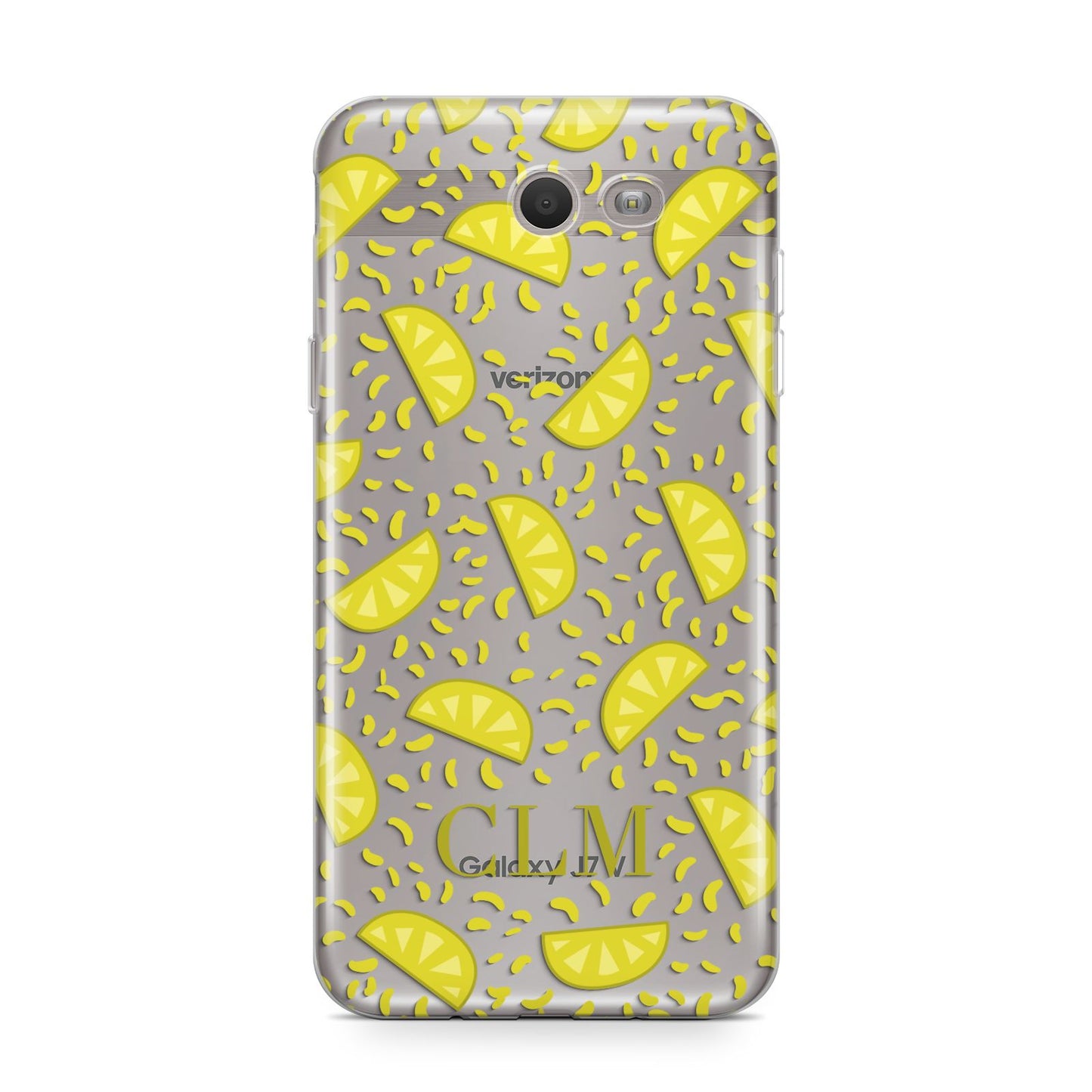 Personalised Lemons Initials Clear Samsung Galaxy J7 2017 Case