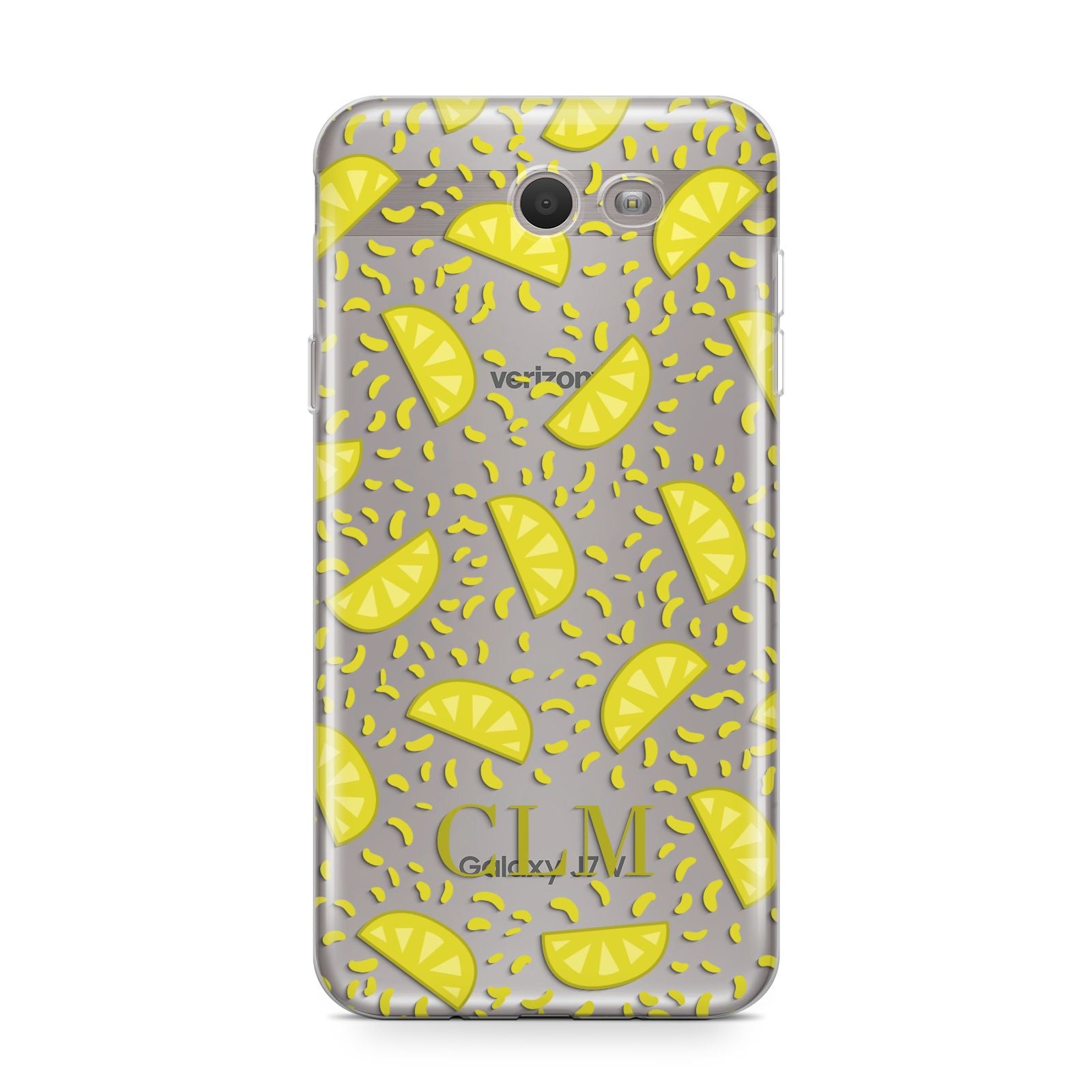 Personalised Lemons Initials Clear Samsung Galaxy J7 2017 Case