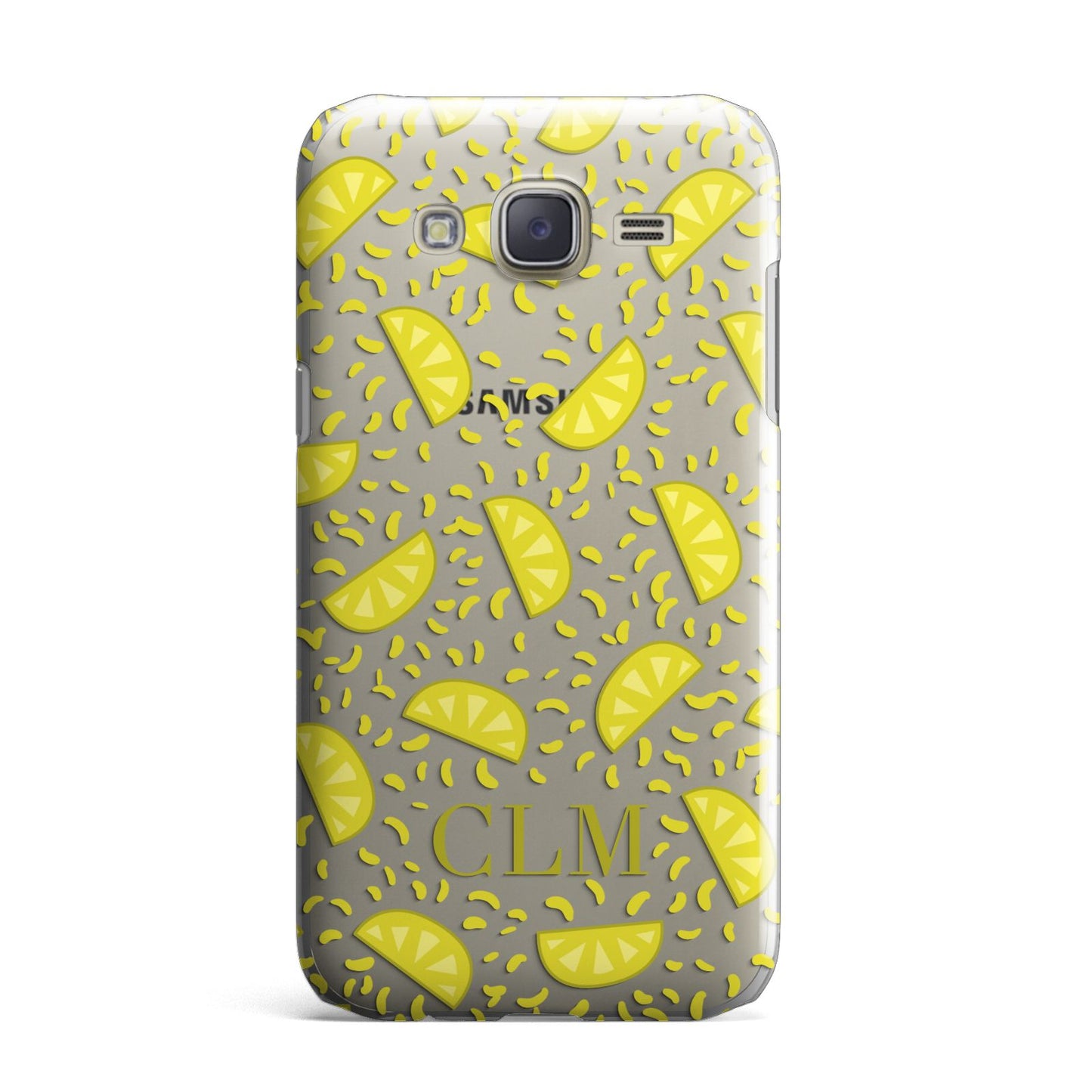 Personalised Lemons Initials Clear Samsung Galaxy J7 Case