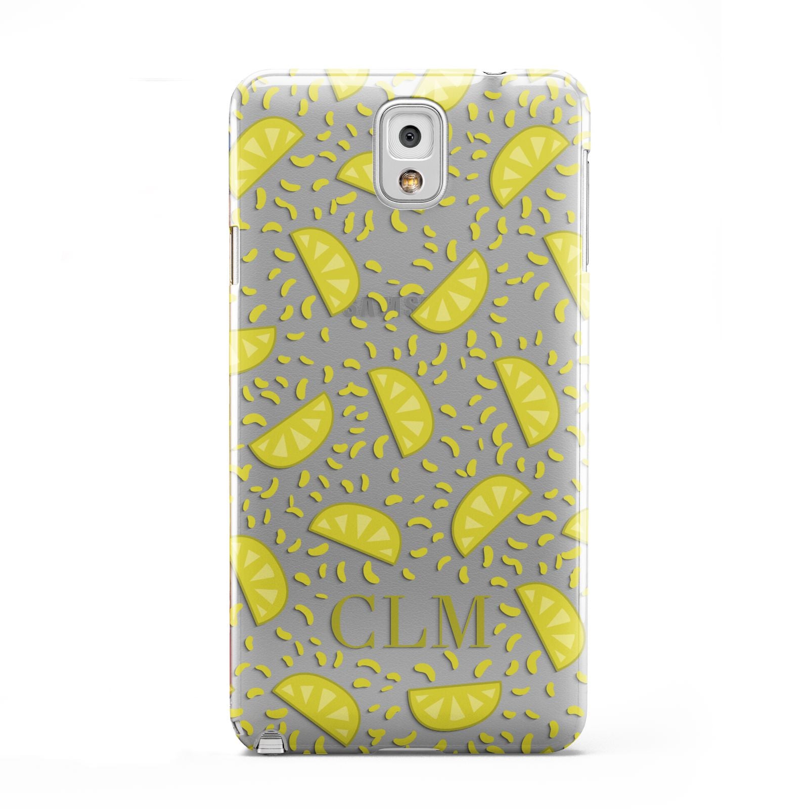 Personalised Lemons Initials Clear Samsung Galaxy Note 3 Case