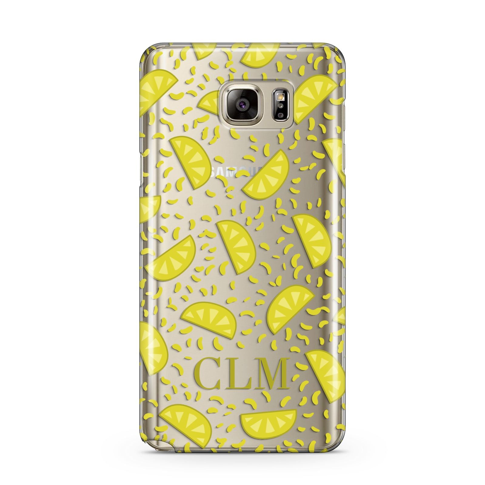 Personalised Lemons Initials Clear Samsung Galaxy Note 5 Case