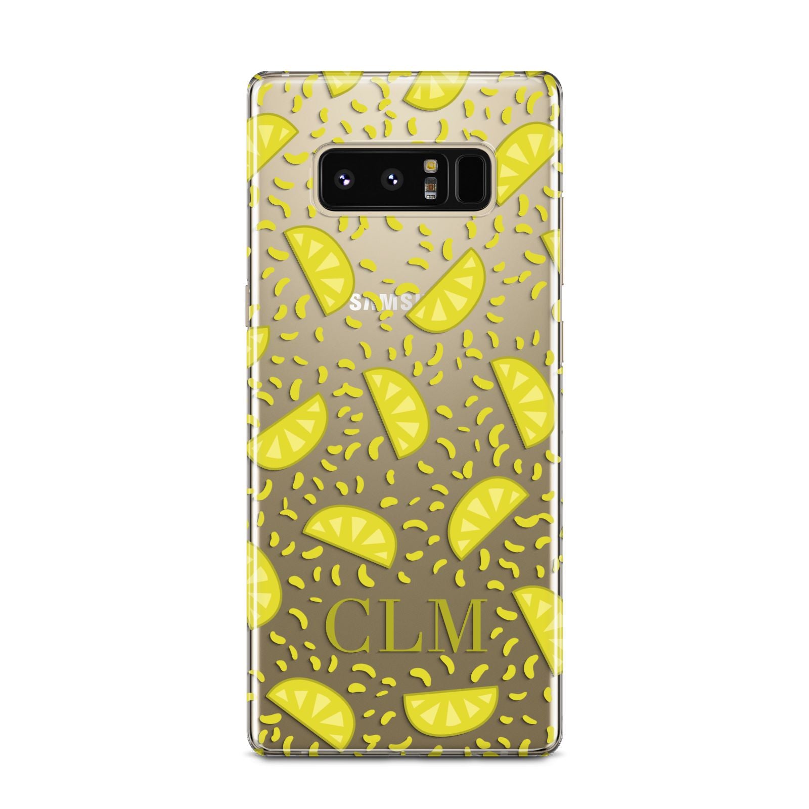 Personalised Lemons Initials Clear Samsung Galaxy Note 8 Case