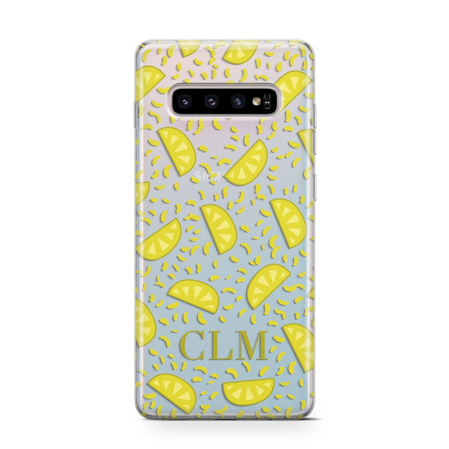 Personalised Lemons Initials Clear Samsung Galaxy S10 Case