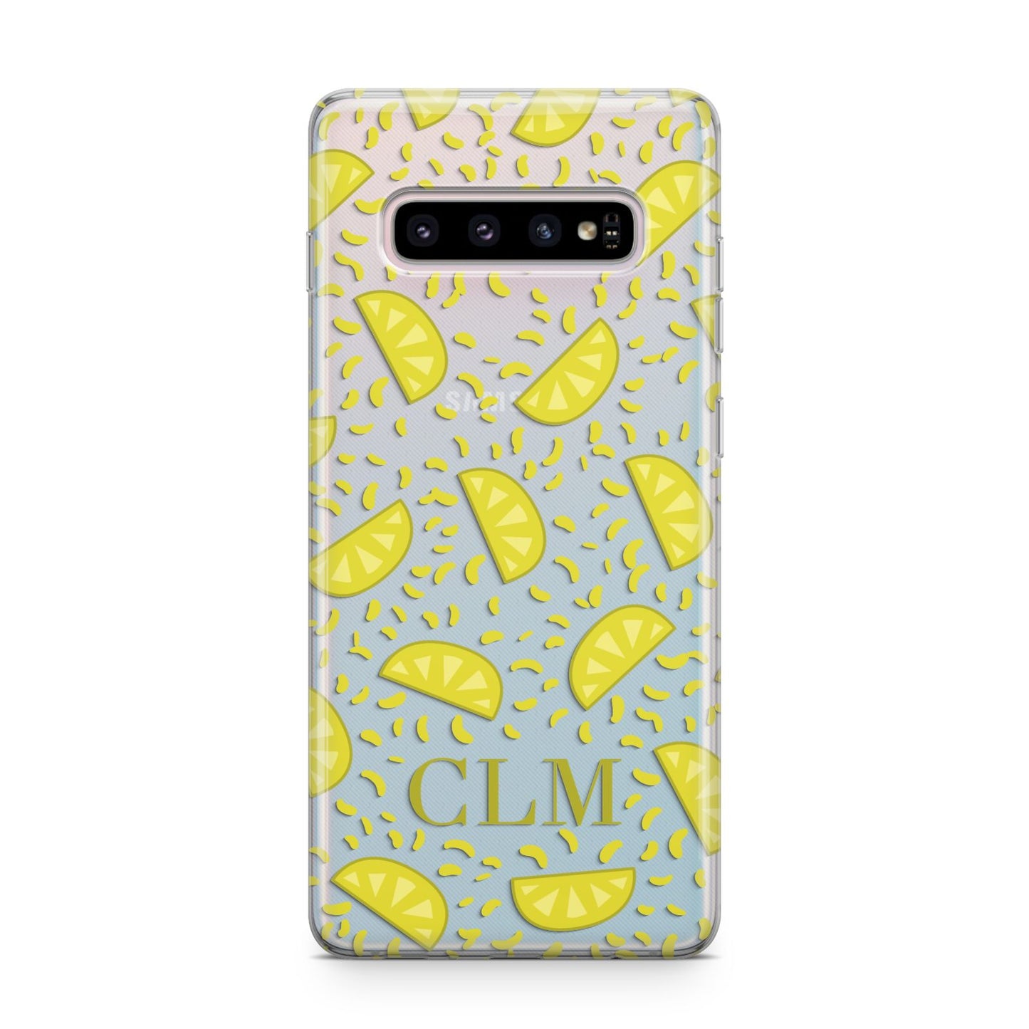 Personalised Lemons Initials Clear Samsung Galaxy S10 Plus Case