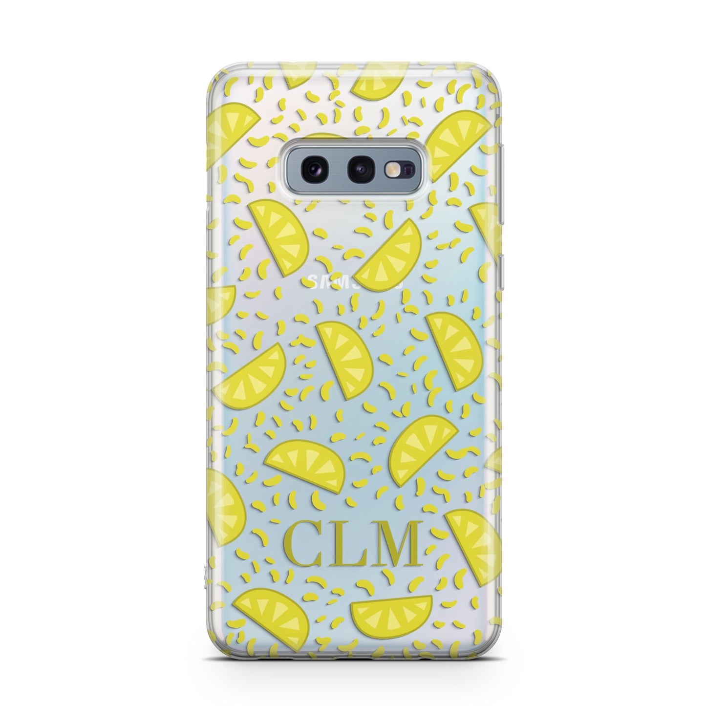 Personalised Lemons Initials Clear Samsung Galaxy S10E Case