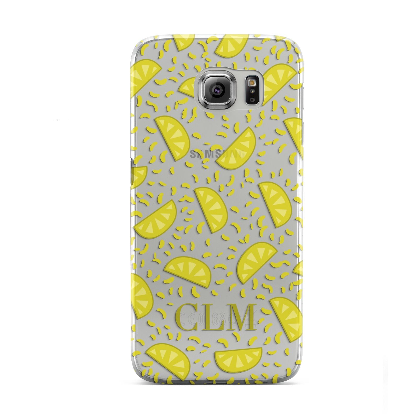 Personalised Lemons Initials Clear Samsung Galaxy S6 Case