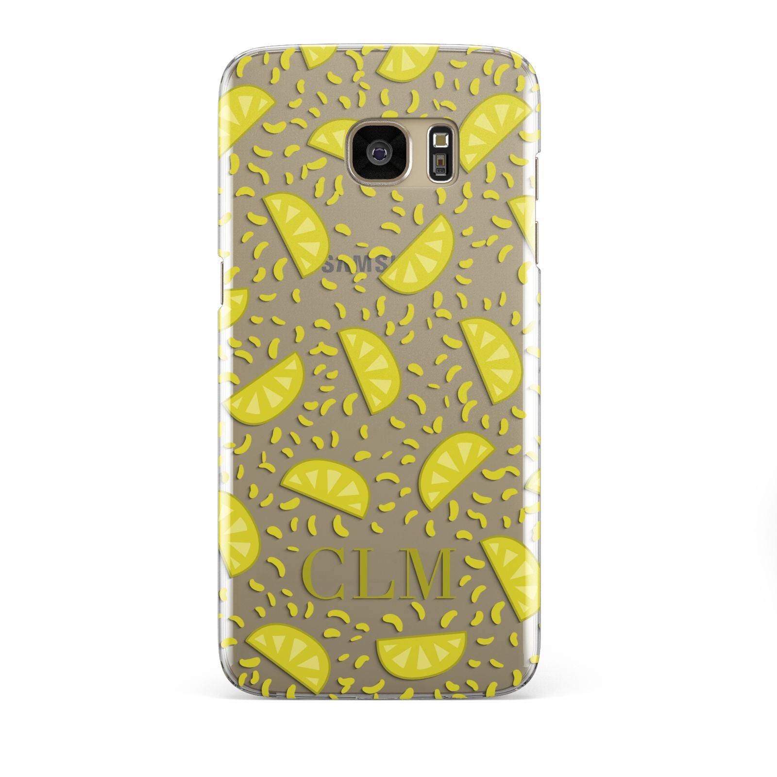 Personalised Lemons Initials Clear Samsung Galaxy S7 Edge Case