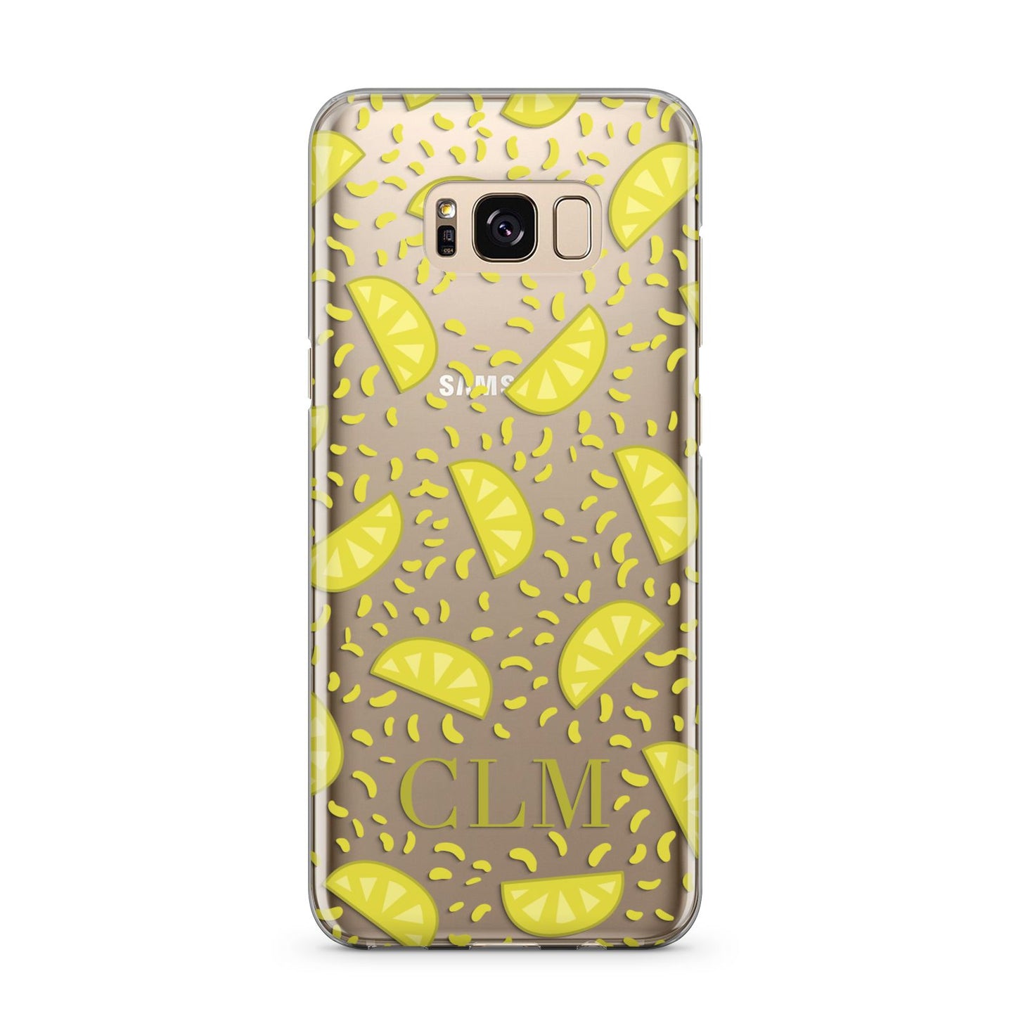 Personalised Lemons Initials Clear Samsung Galaxy S8 Plus Case