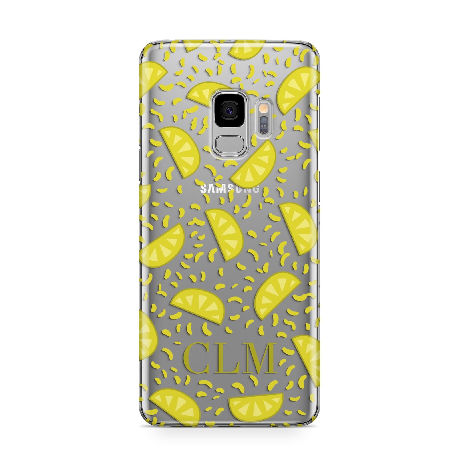 Personalised Lemons Initials Clear Samsung Galaxy S9 Case