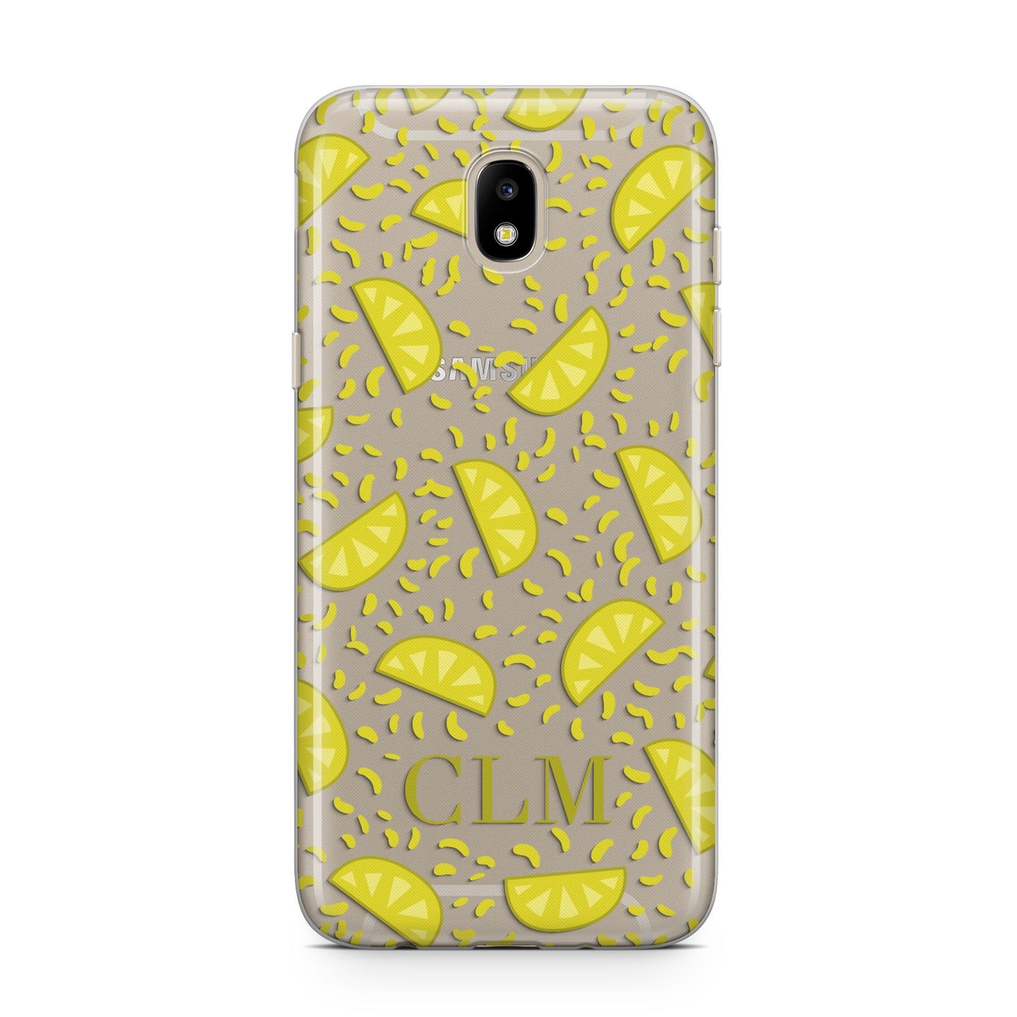 Personalised Lemons Initials Clear Samsung J5 2017 Case