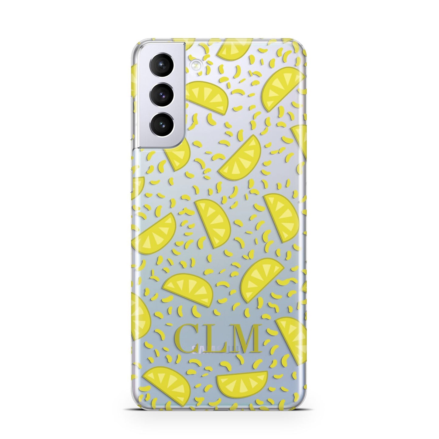 Personalised Lemons Initials Clear Samsung S21 Plus Phone Case