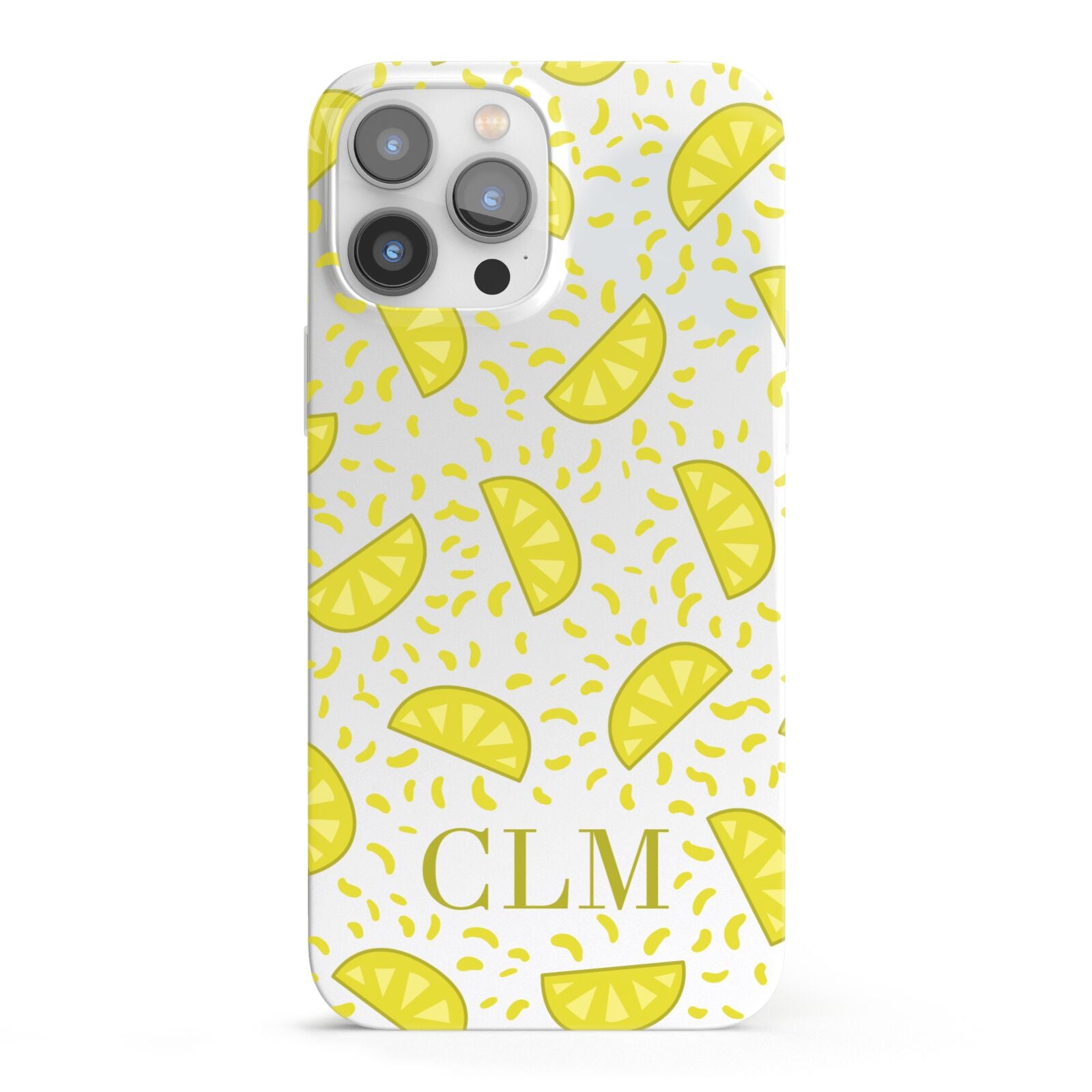 Personalised Lemons Initials Clear iPhone 13 Pro Max Full Wrap 3D Snap Case