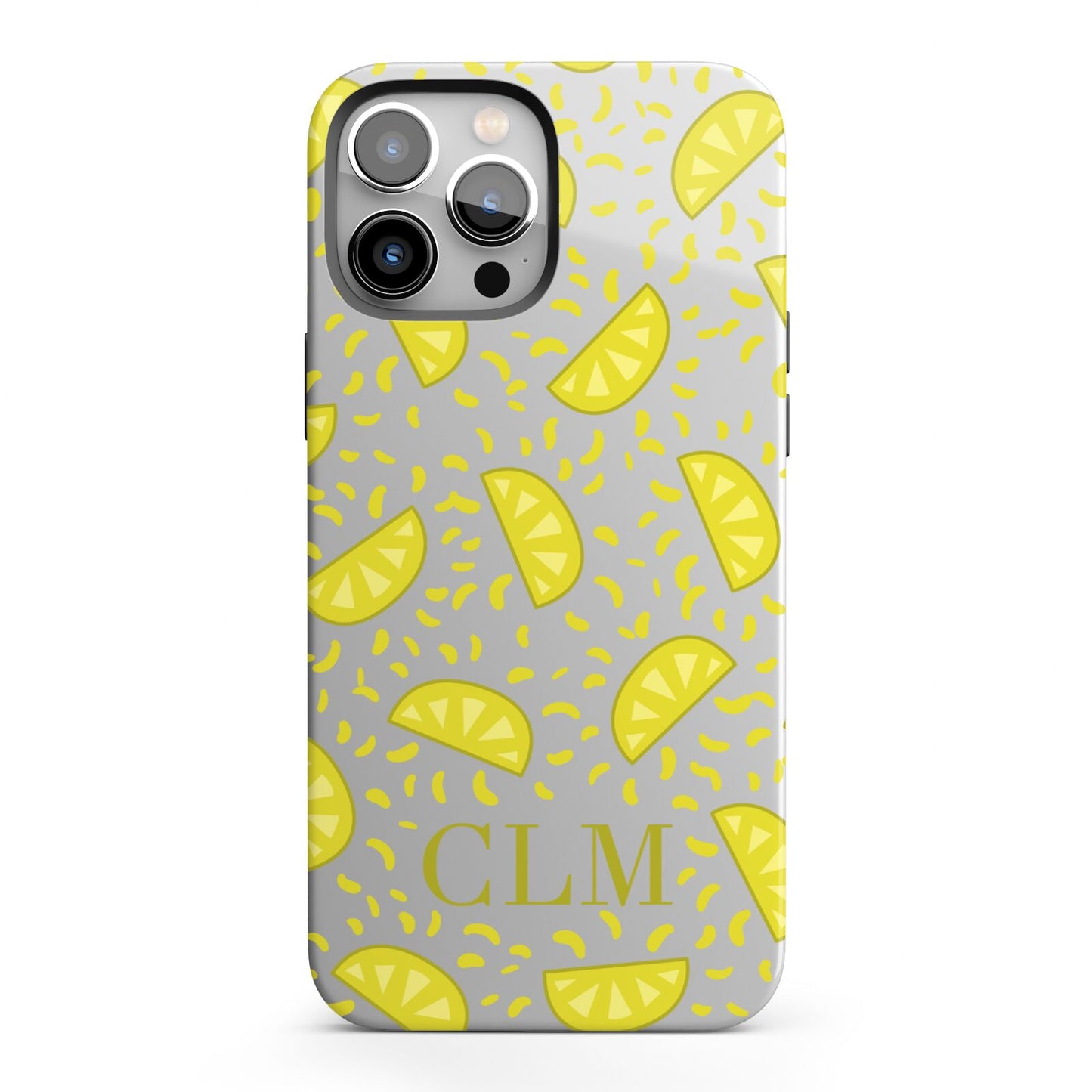 Personalised Lemons Initials Clear iPhone 13 Pro Max Full Wrap 3D Tough Case