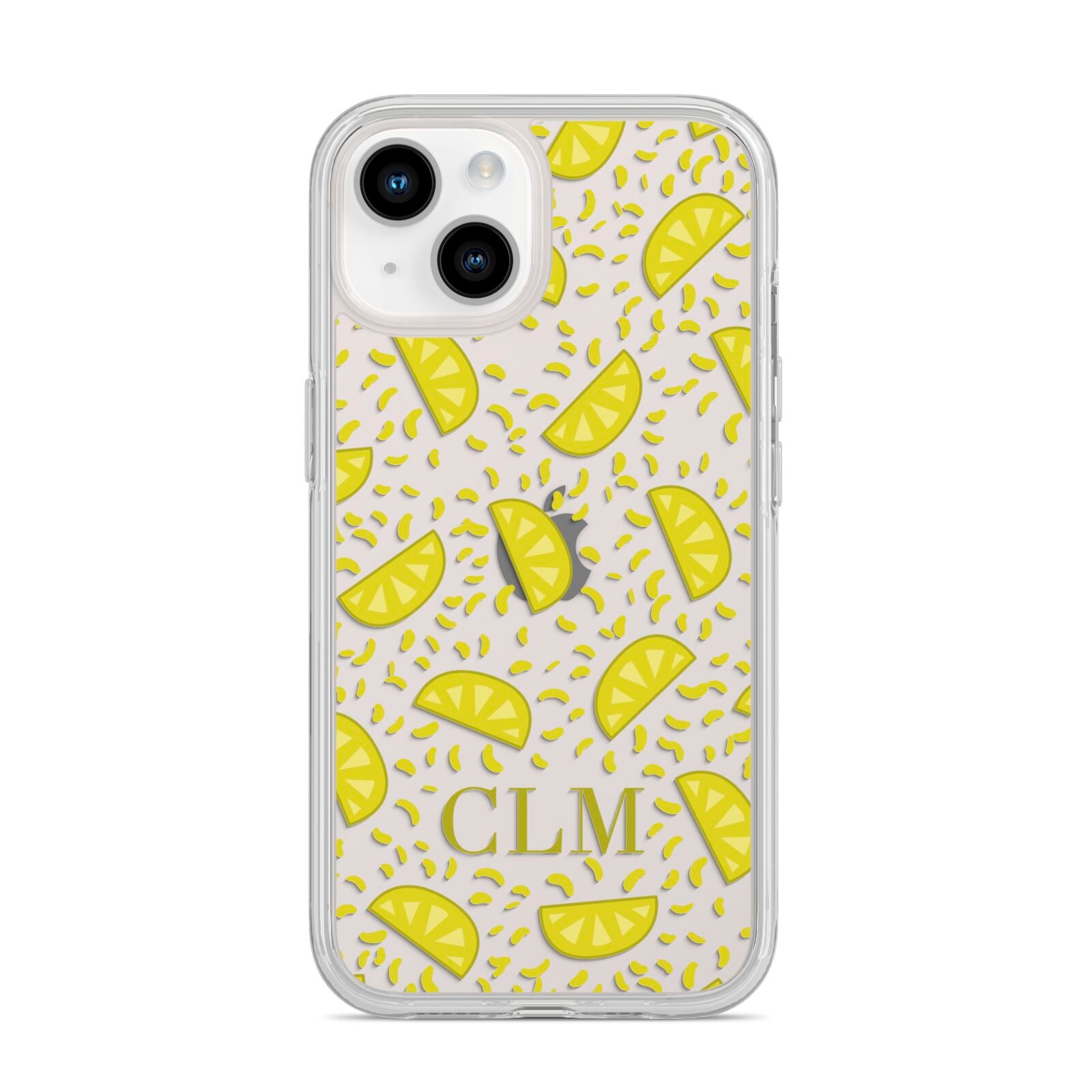 Personalised Lemons Initials Clear iPhone 14 Clear Tough Case Starlight