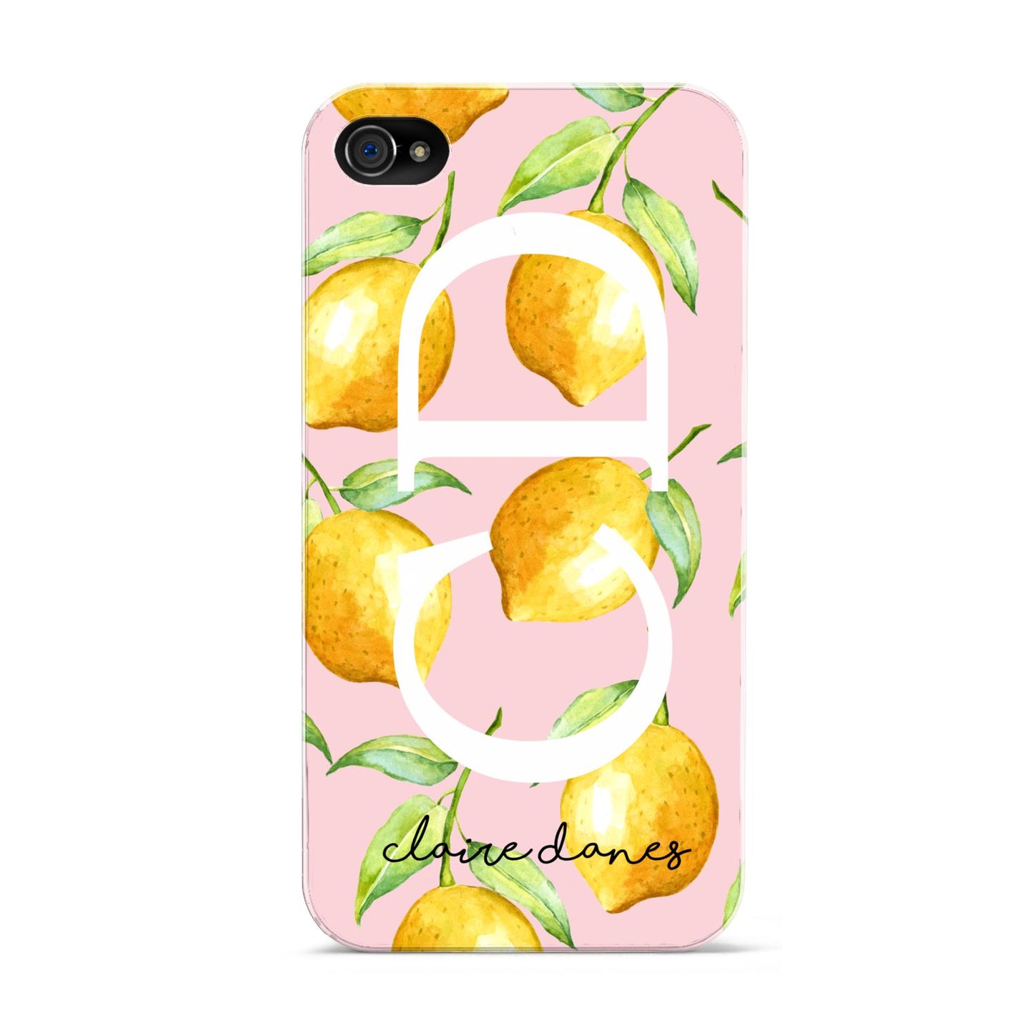 Personalised Lemons Pink Apple iPhone 4s Case