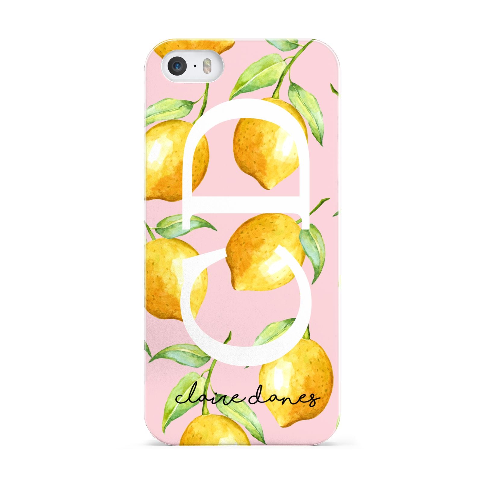 Personalised Lemons Pink Apple iPhone 5 Case