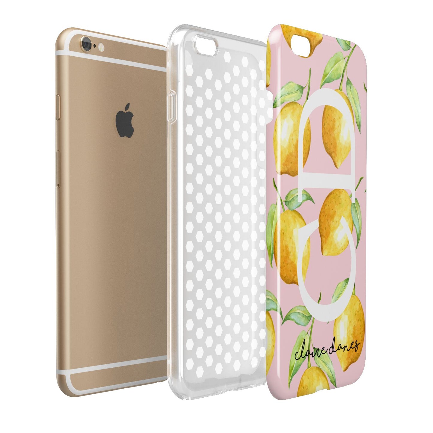 Personalised Lemons Pink Apple iPhone 6 Plus 3D Tough Case Expand Detail Image