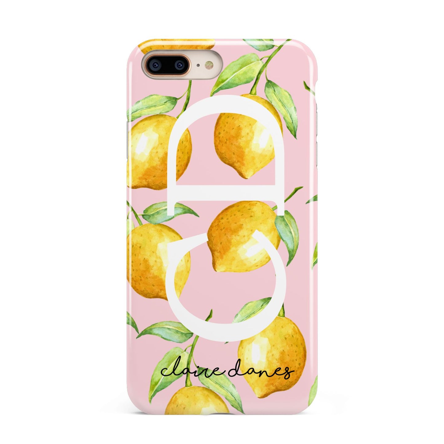 Personalised Lemons Pink Apple iPhone 7 8 Plus 3D Tough Case