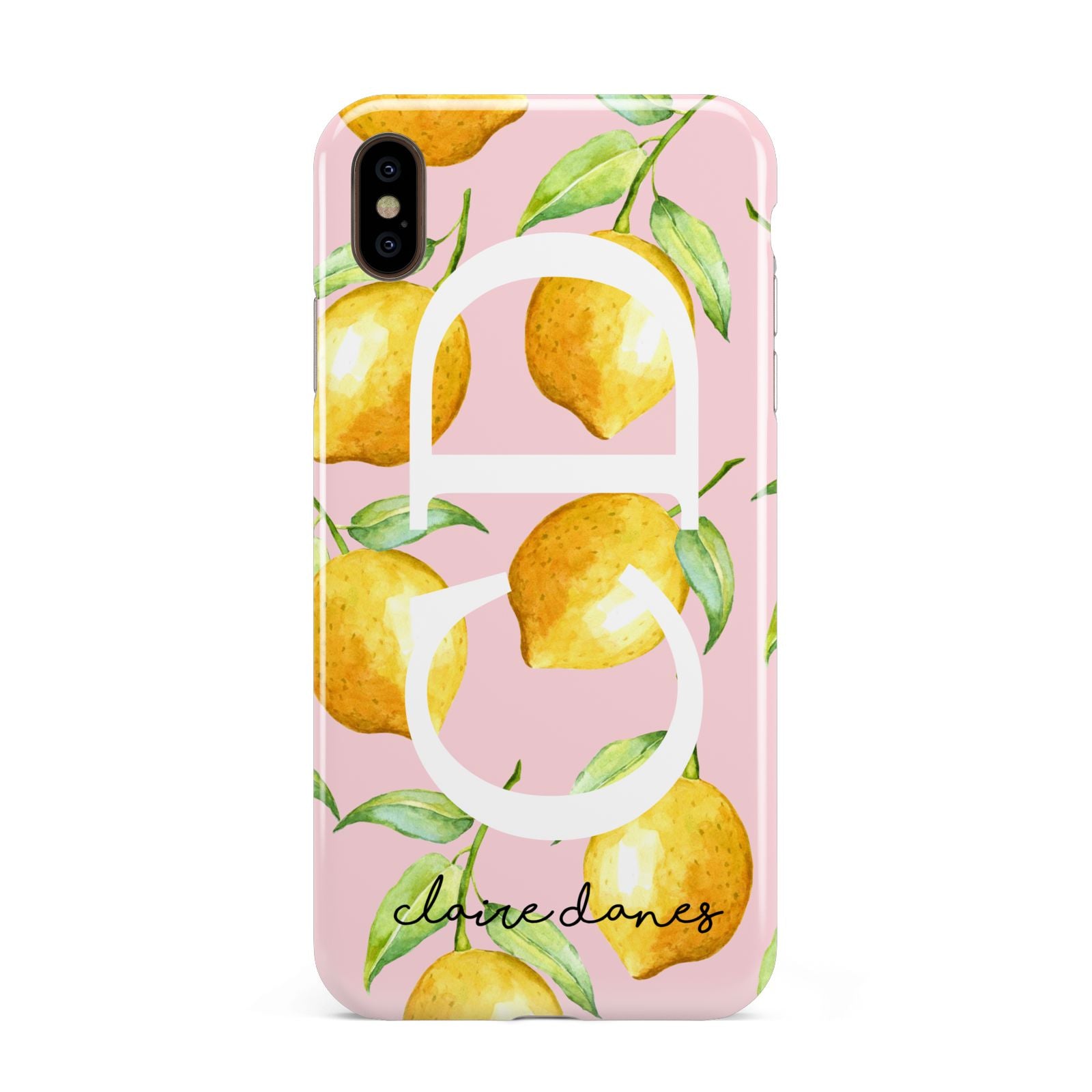 Personalised Lemons Pink Apple iPhone Xs Max 3D Tough Case