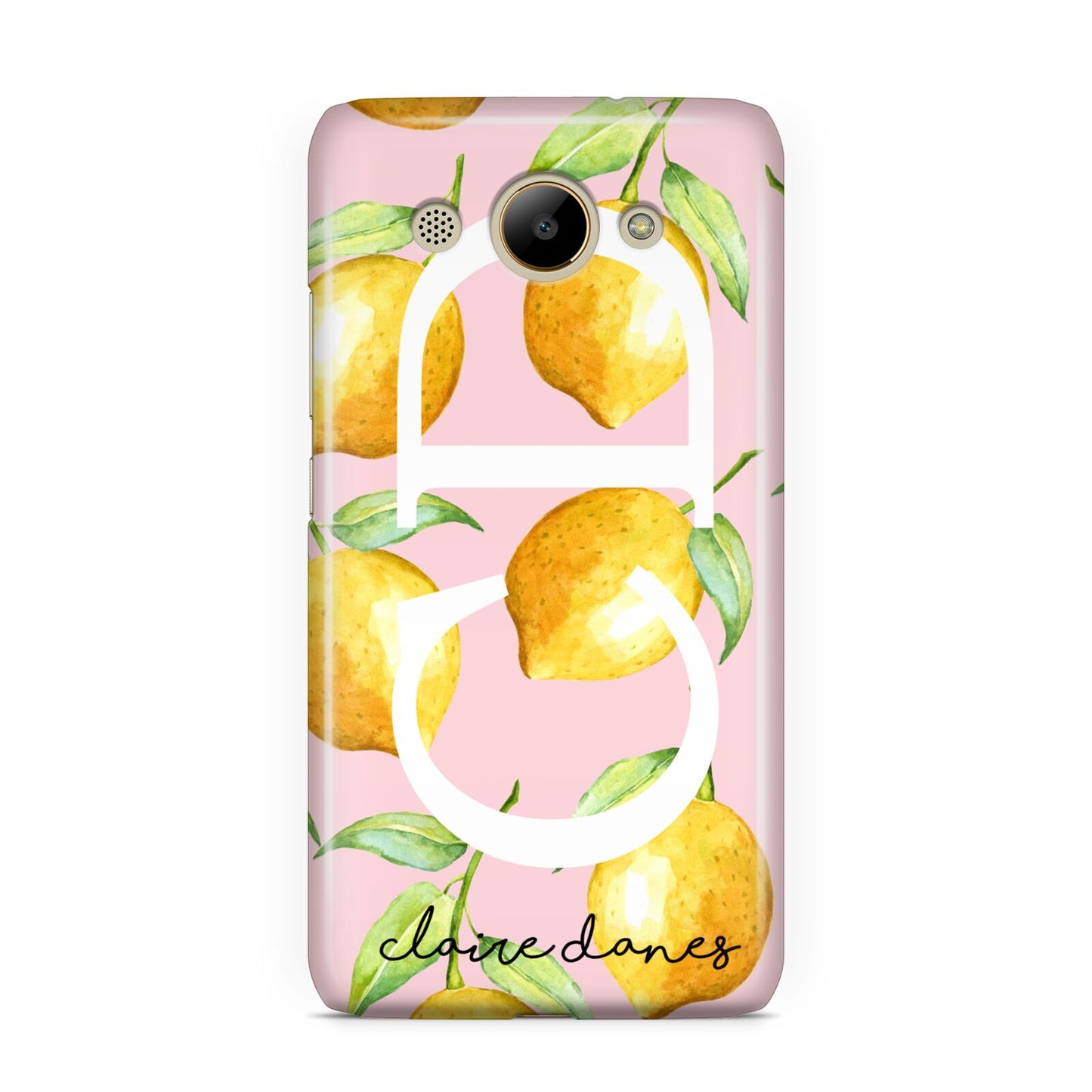 Personalised Lemons Pink Huawei Y3 2017