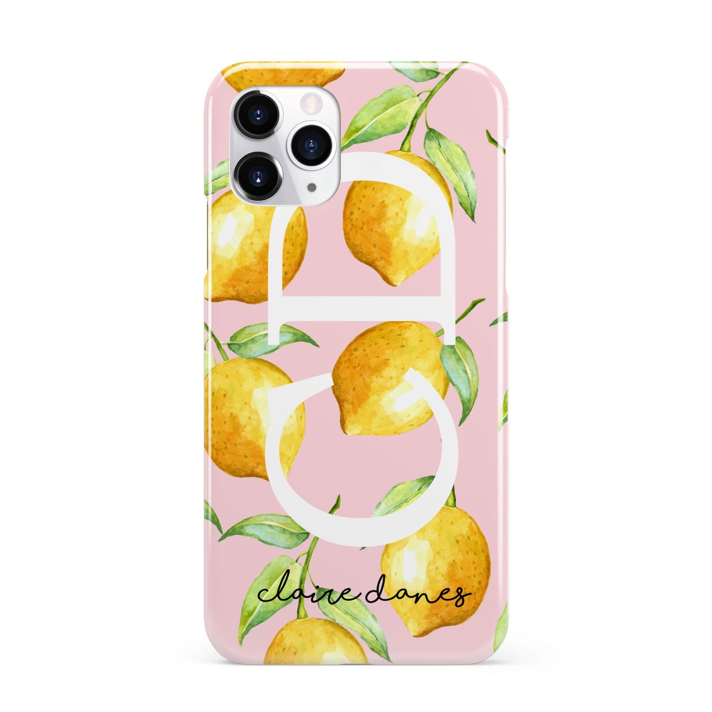 Personalised Lemons Pink iPhone 11 Pro 3D Snap Case