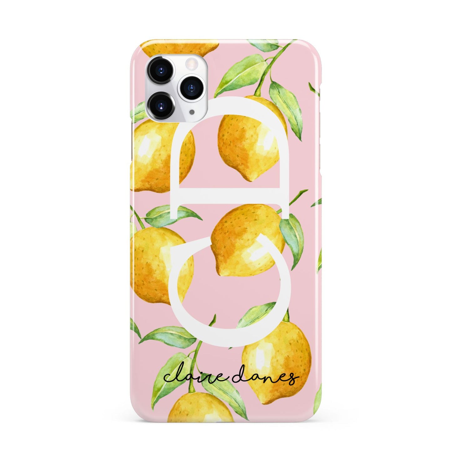 Personalised Lemons Pink iPhone 11 Pro Max 3D Snap Case