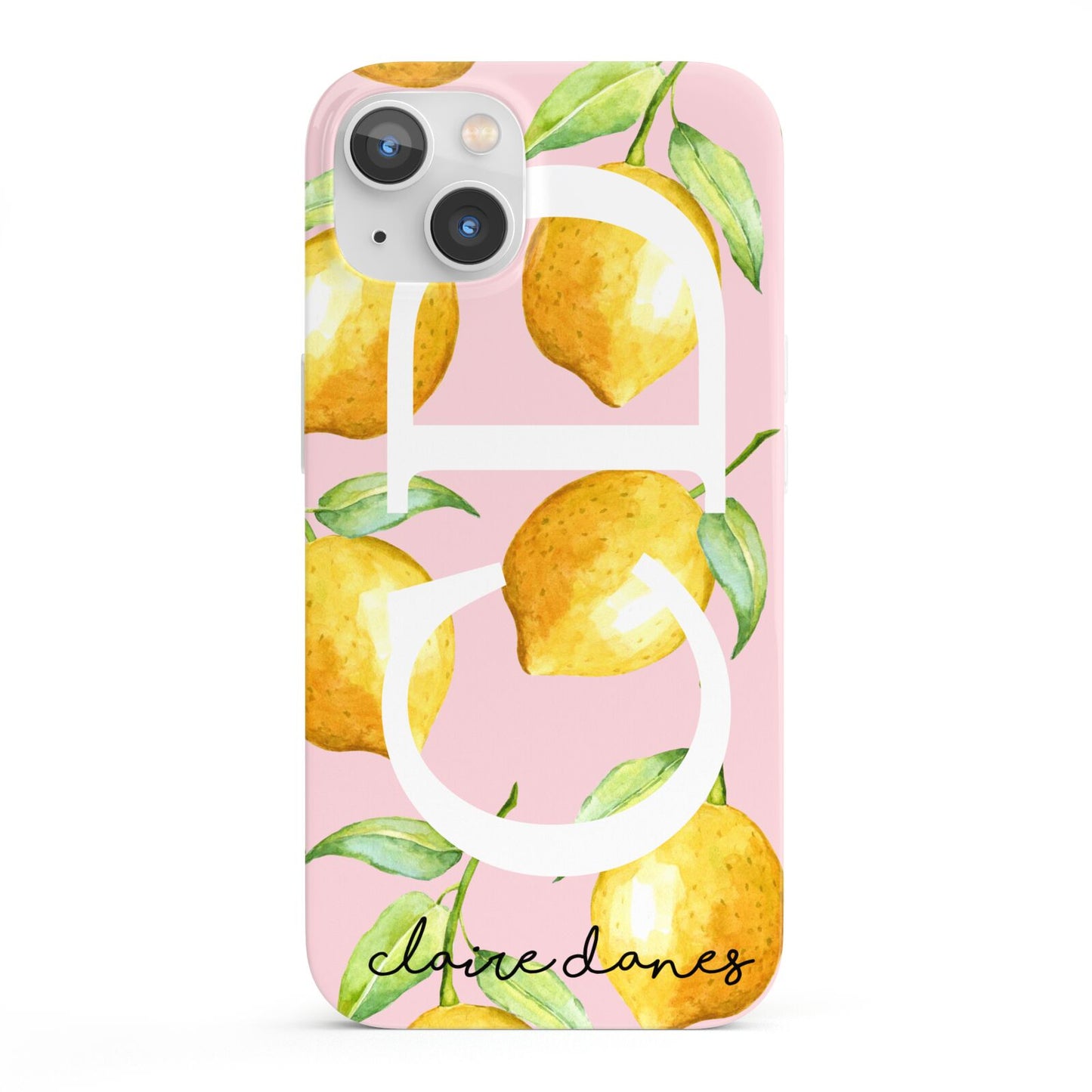 Personalised Lemons Pink iPhone 13 Full Wrap 3D Snap Case