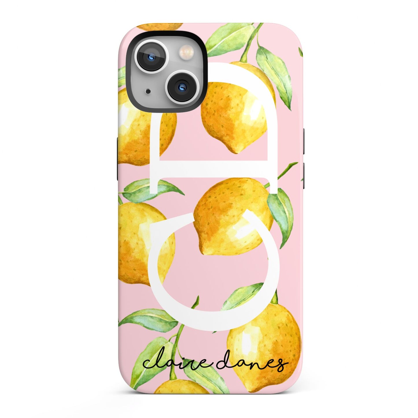 Personalised Lemons Pink iPhone 13 Full Wrap 3D Tough Case