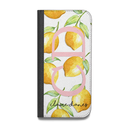 Personalised Lemons Vegan Leather Flip iPhone Case