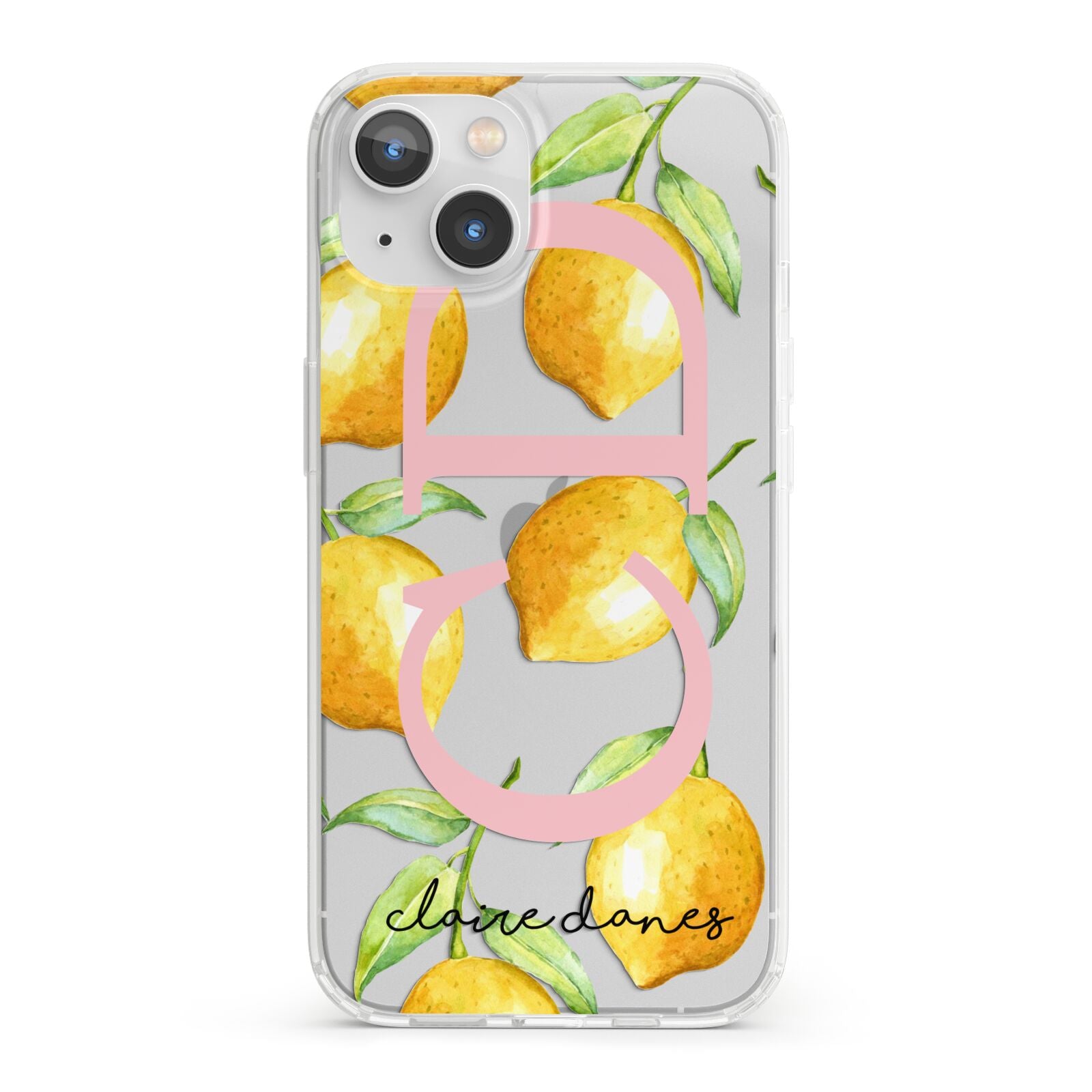 Personalised Lemons iPhone 13 Clear Bumper Case