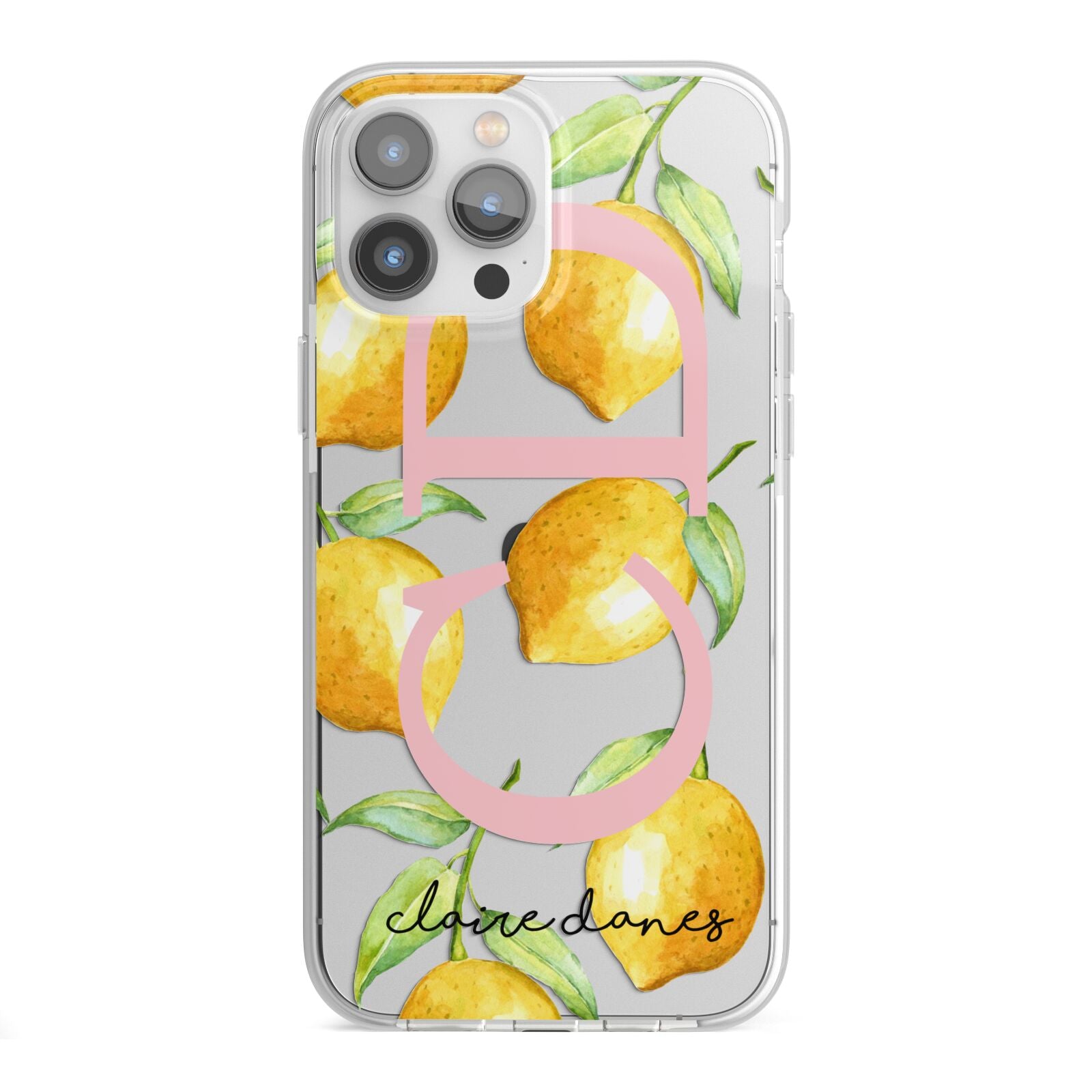 Personalised Lemons iPhone 13 Pro Max TPU Impact Case with White Edges