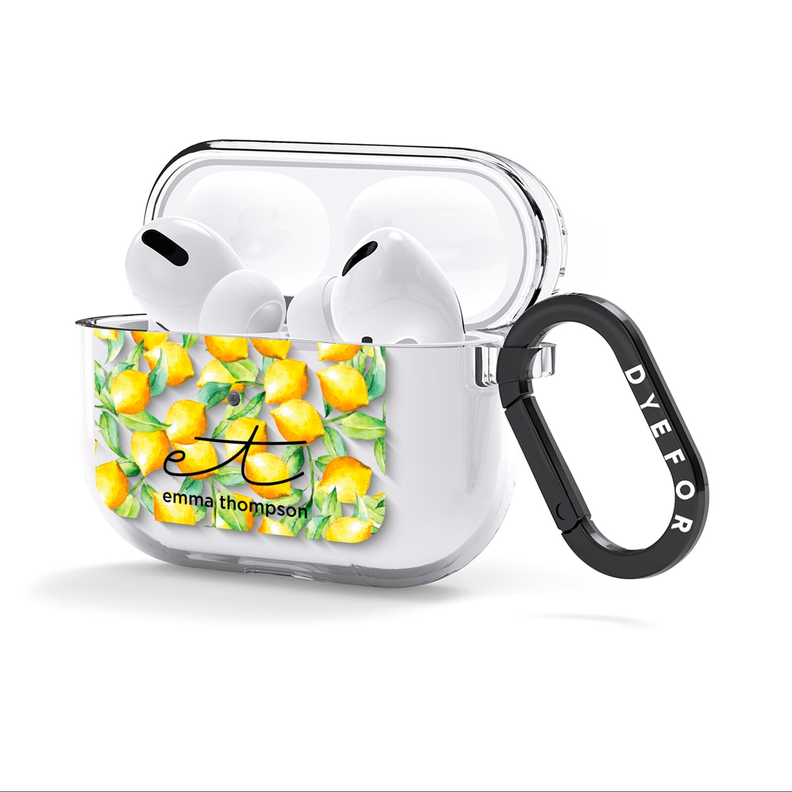 Personalised Lemons of Capri AirPods Clear Case 3rd Gen Side Image