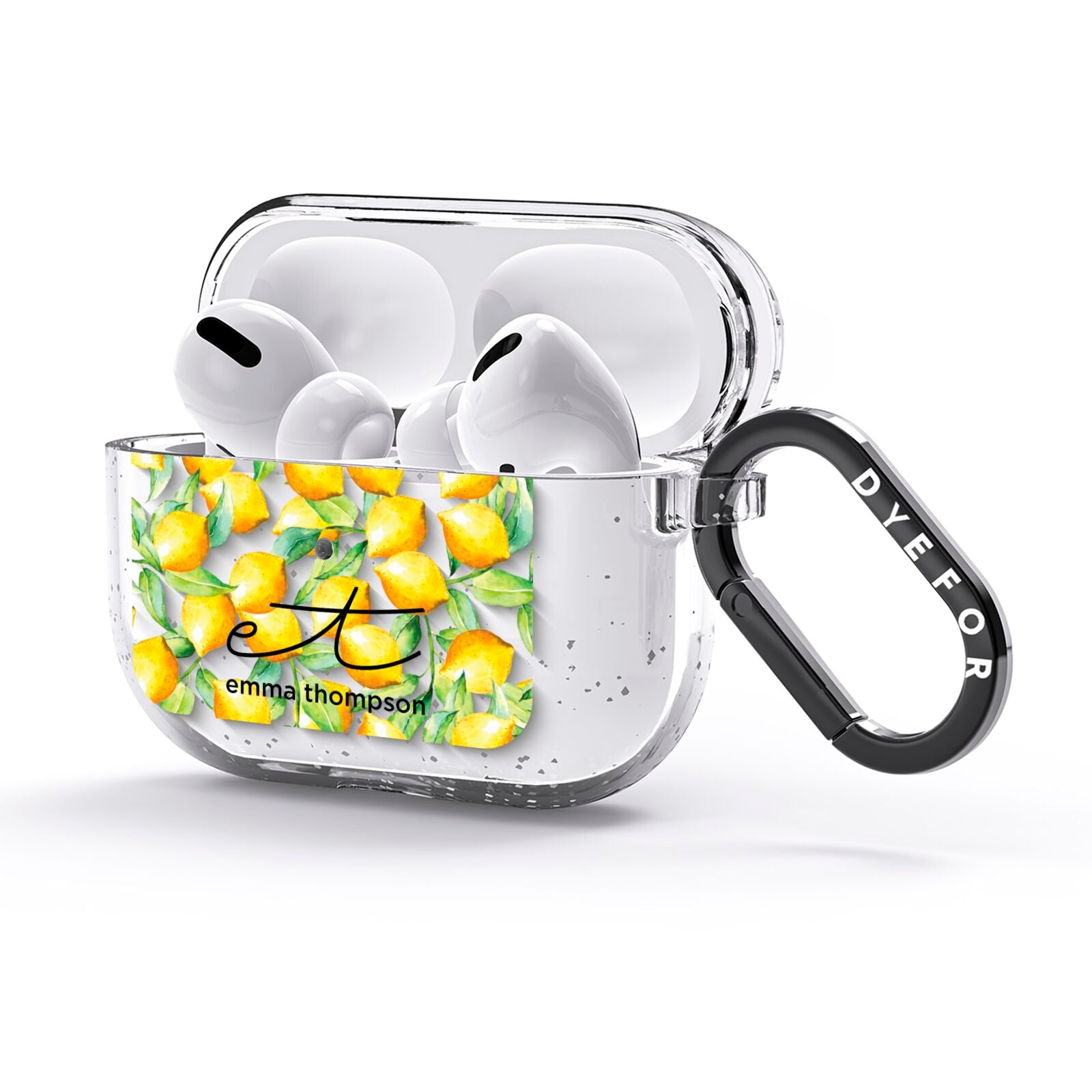 Personalised Lemons of Capri AirPods Glitter Case 3rd Gen Side Image