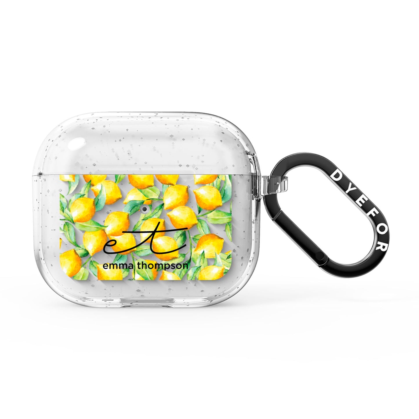 Personalised Lemons of Capri AirPods Glitter Case 3rd Gen