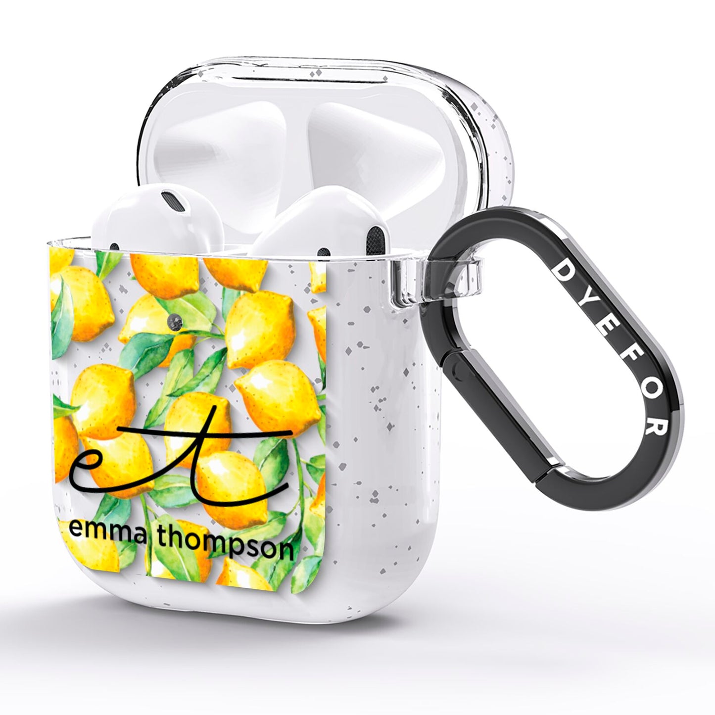 Personalised Lemons of Capri AirPods Glitter Case Side Image